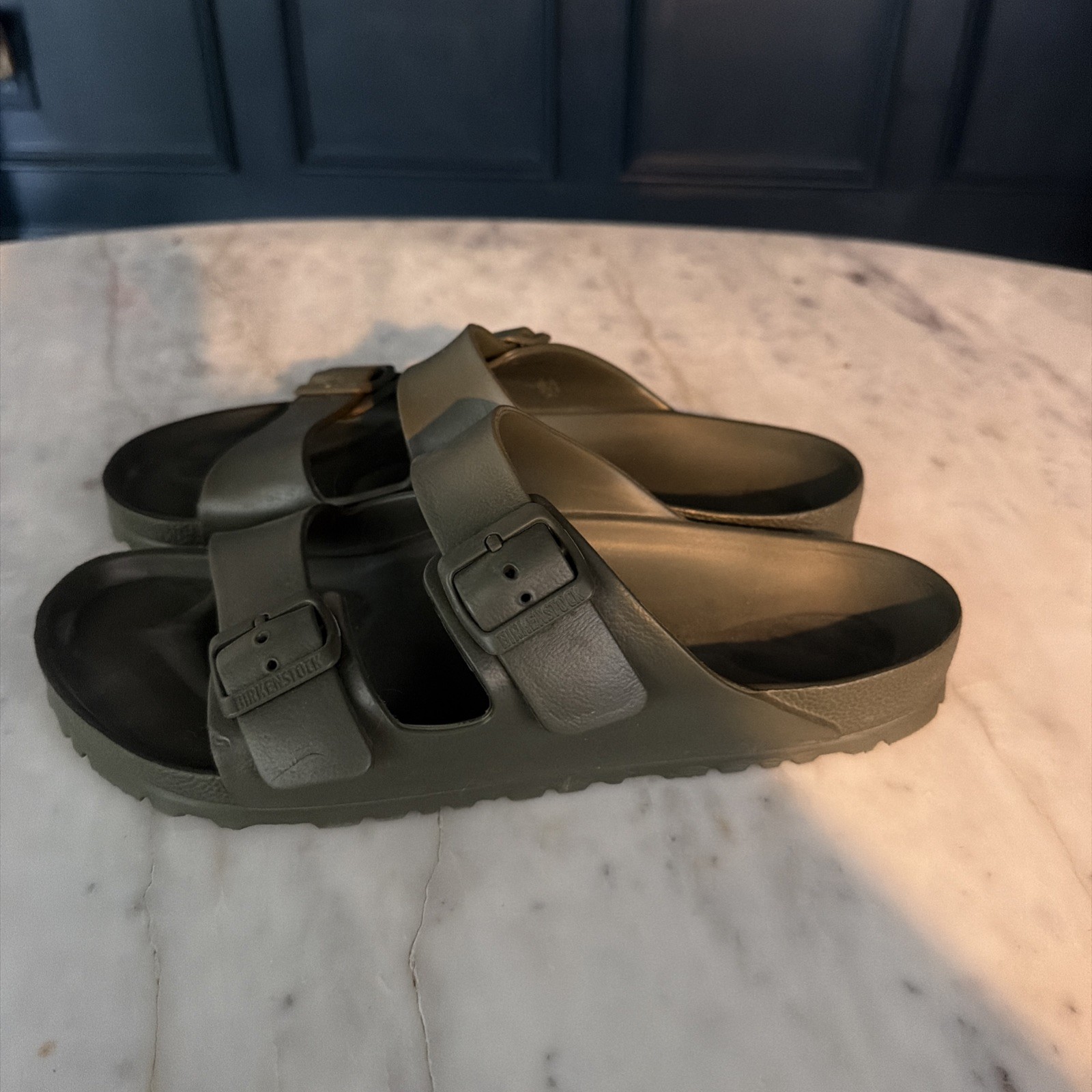Birkenstock Men’s Arizona Essentials EVA Sandals Green Rubber Size 44 US 11