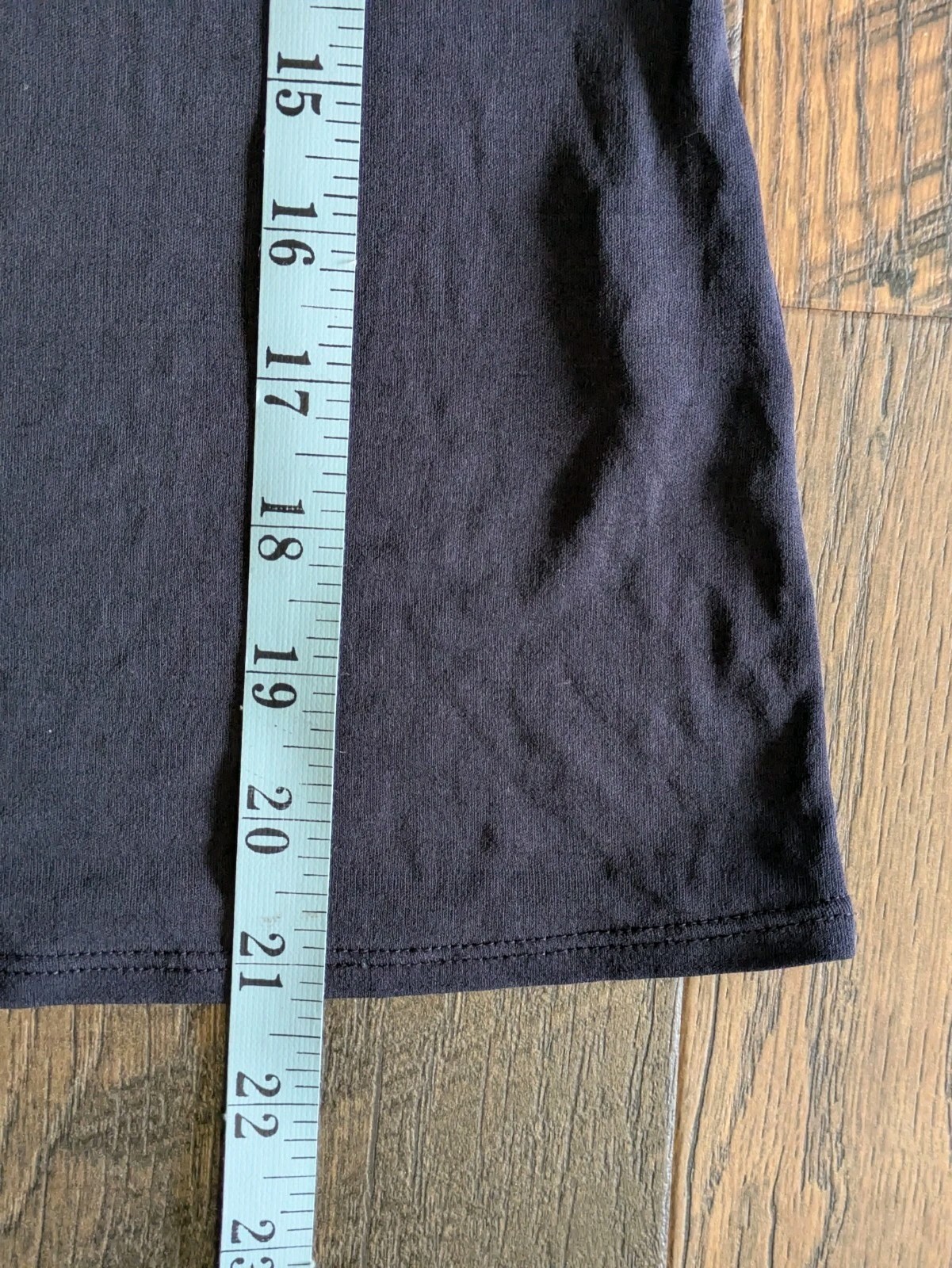 Eileen Fisher Petite 100% Silk Knit Tee Navy Cap Sleeve Top Scoop Neck PP
