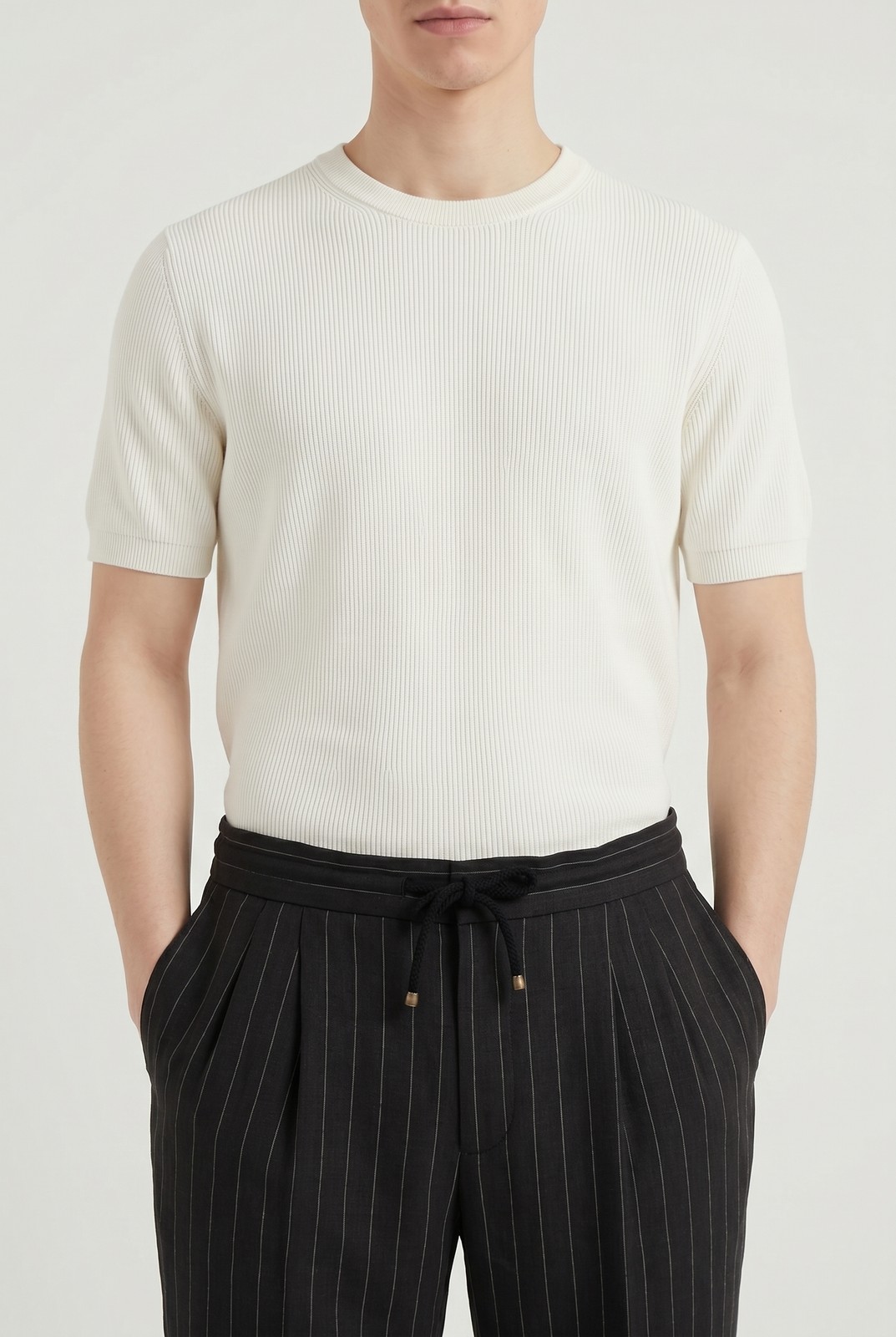 BRUNELLO CUCINELLI MEN’S BLACK LINEN RELAXED TROUSERS MSRP $1595