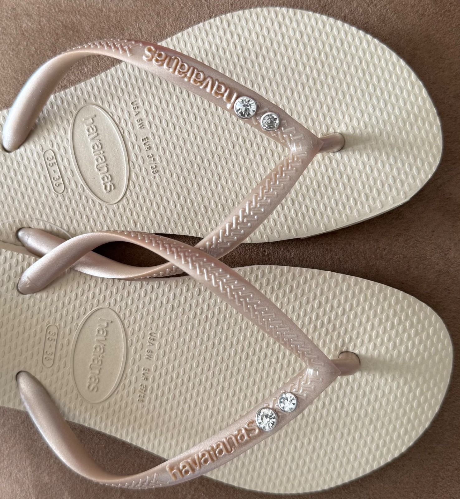 Havaianas Slim Flip Flops Women with 2 Crystals and Personalized