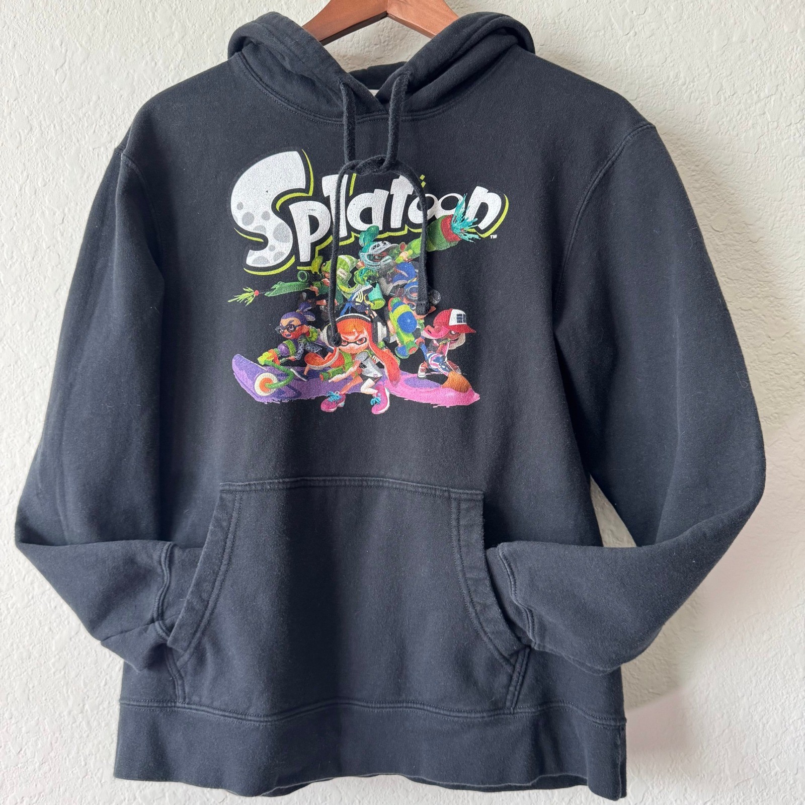 Nintendo Splatoon Black Graphic Hoodie Kids M Official Licensed Product Cartoon