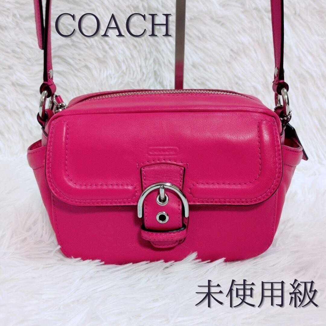 COACH Soho Pink Camera Shoulder Bag Women Silver Zip 7.48 x 5.12 x 3.15 in