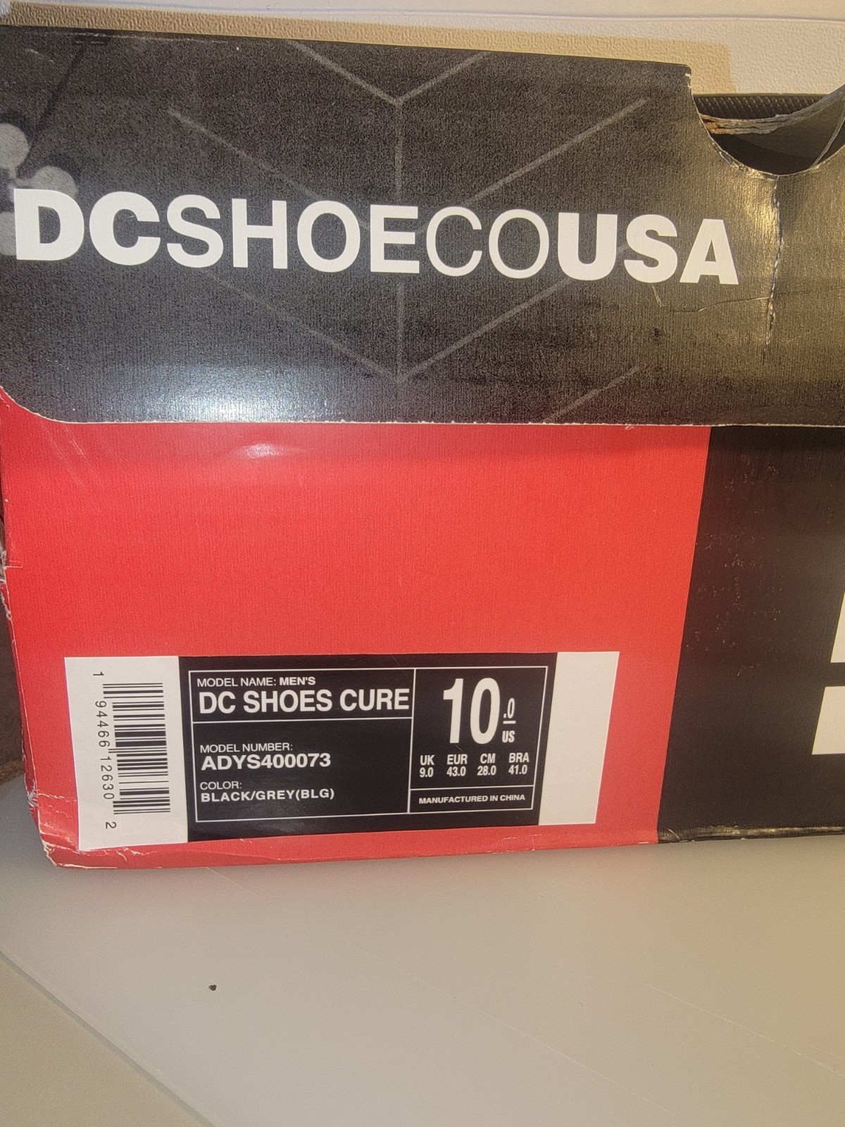 DC Shoes Cure Athletic Skate Sneaker | ADYS400073 Blk/Grey