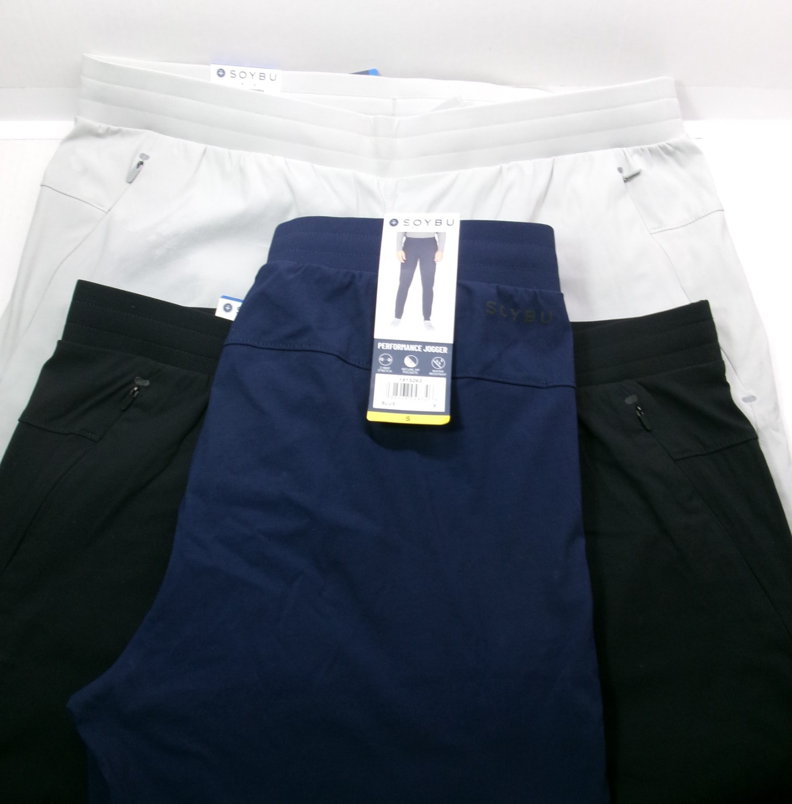 Soybu Men’s Stretch Fabric Water Resistant Performance Jogger Pants Zip pockets