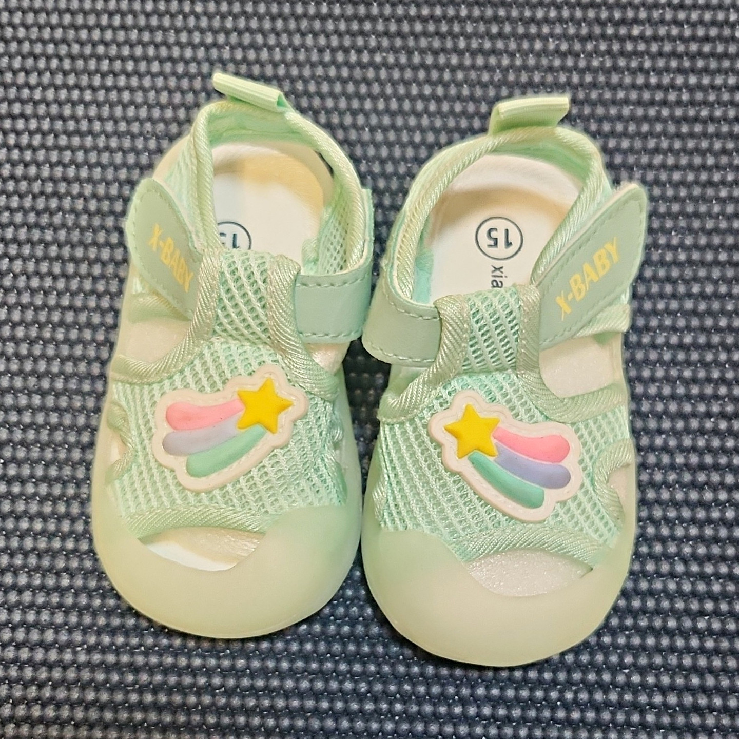 Green Mesh Fisherman Sandals Hook & Loop Shooting Star Unisex Toddler 15