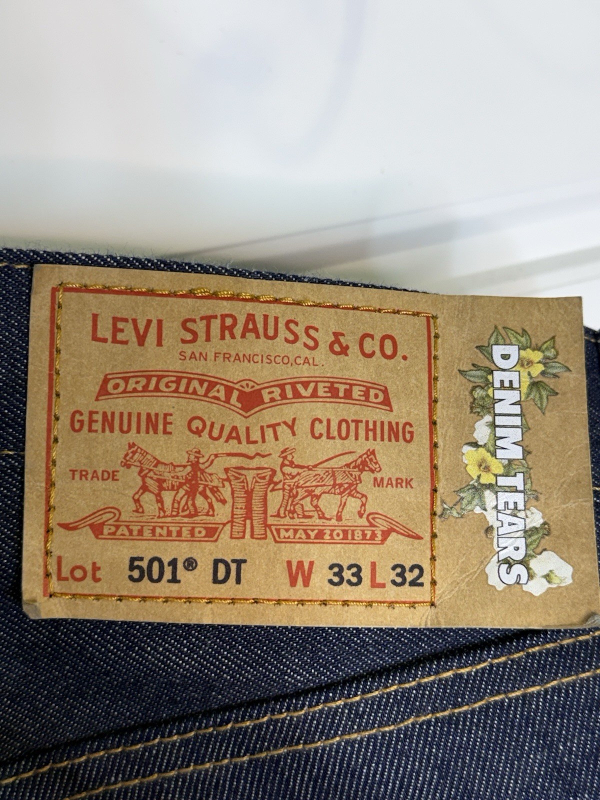 Denim Tears x Levi’s The Cotton Wreath Jean Selvedge Size 33/32