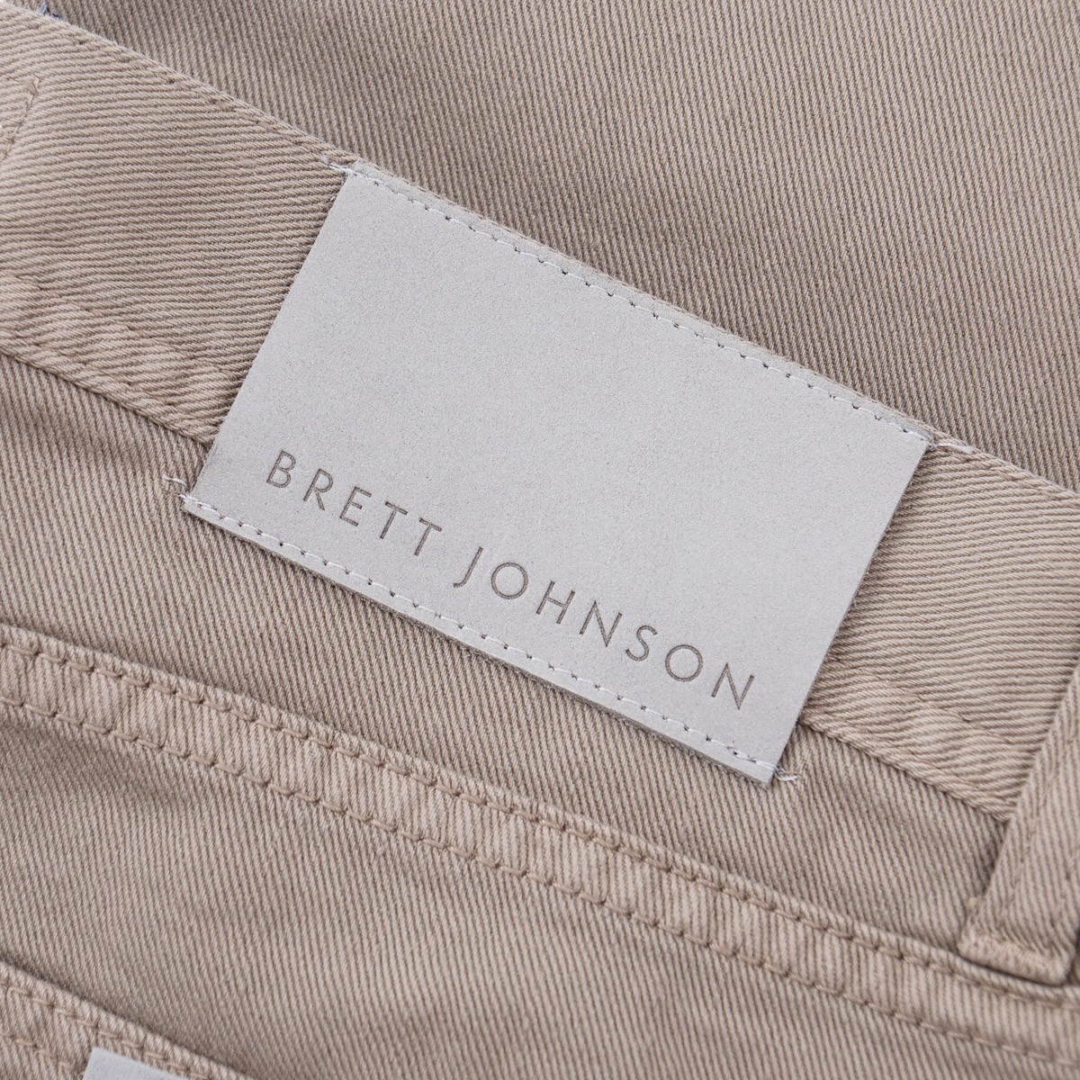 Brett Johnson Trim Straight Fit Taupe Brown Cotton-Linen Denim Jeans 35 NWT