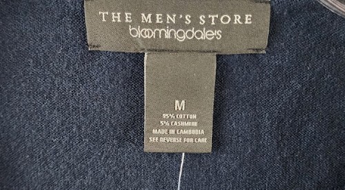 The Men’s Store Bloomingdale’s Cashmere-Blend Standard Fit Cardigan M True Navy