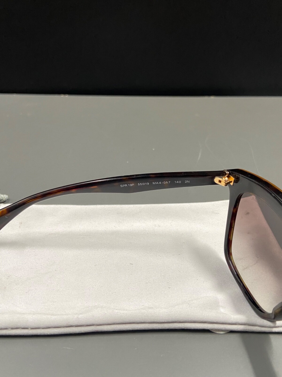 Prada SPR 19P MA4-0A7 55 Havana Black Tortoise Frames Authentic Sunglasses