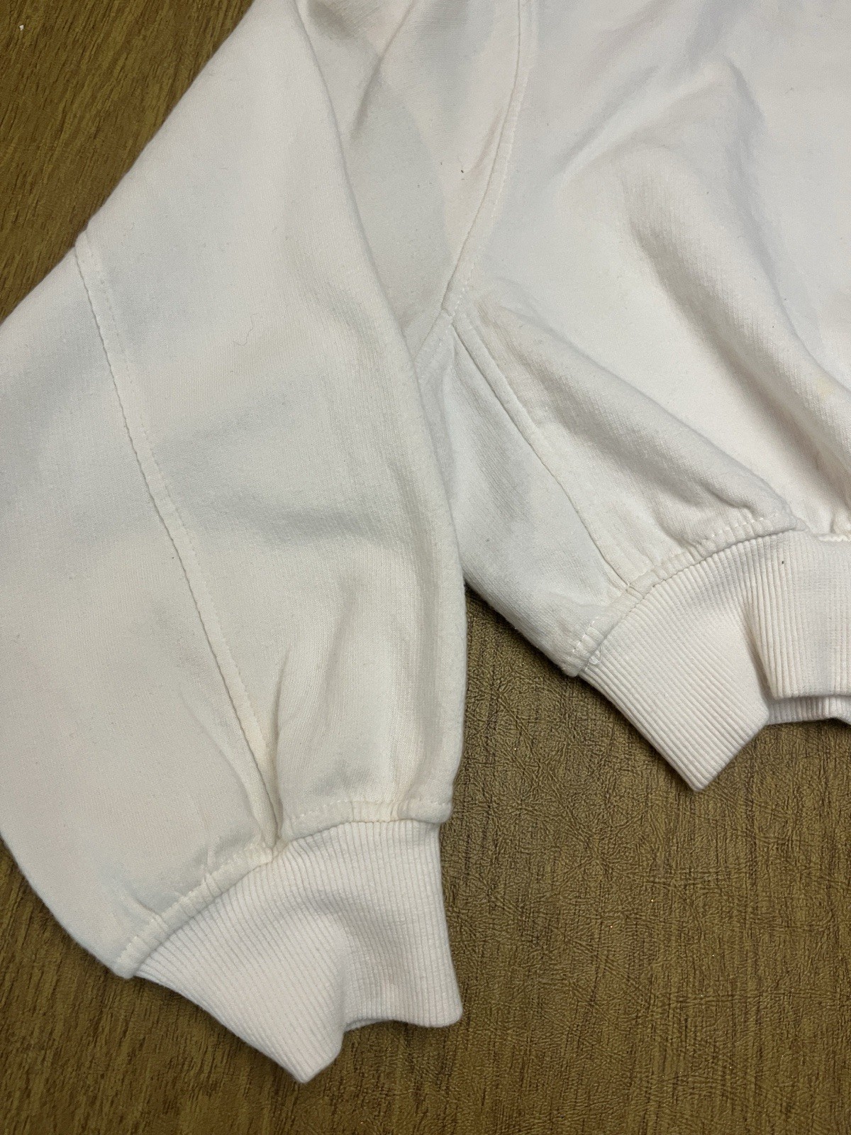 Zara Cream Cropped Fleece Lined Oversized Sweatshirt, Sz M