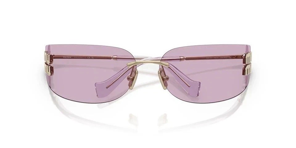 Miu Miu MU A51S ZVN90O Pale Gold Pink Women Wrap Sunglasses AUTHENTIC
