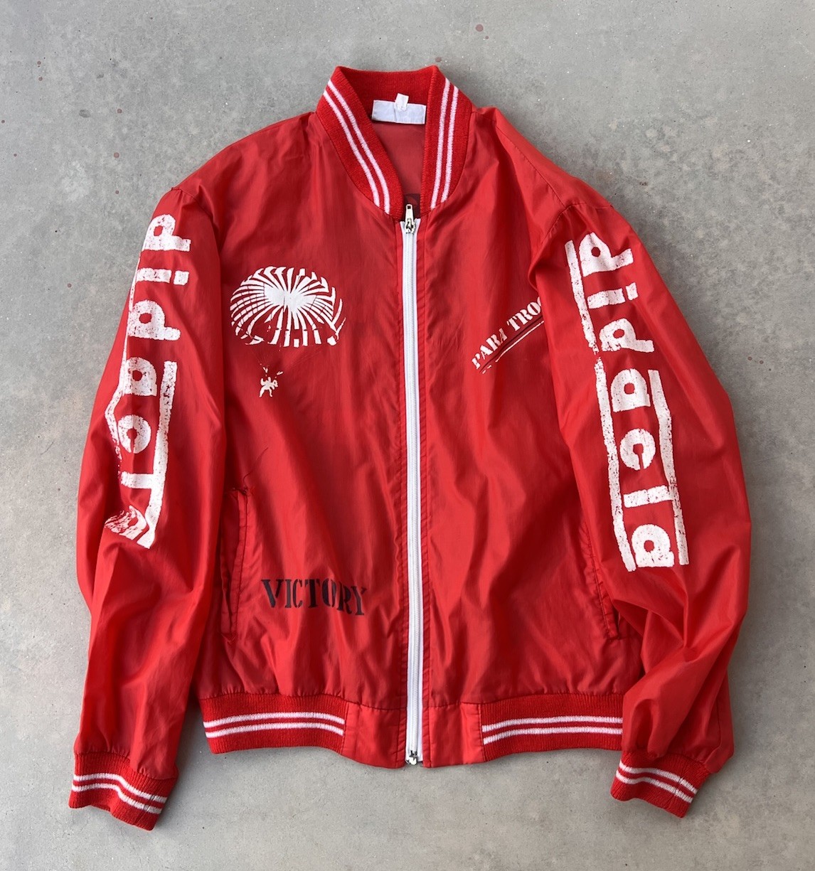 Vintage Para Troop Jacket Small 70s 80s Red Rally Raider Victory Para Trooper