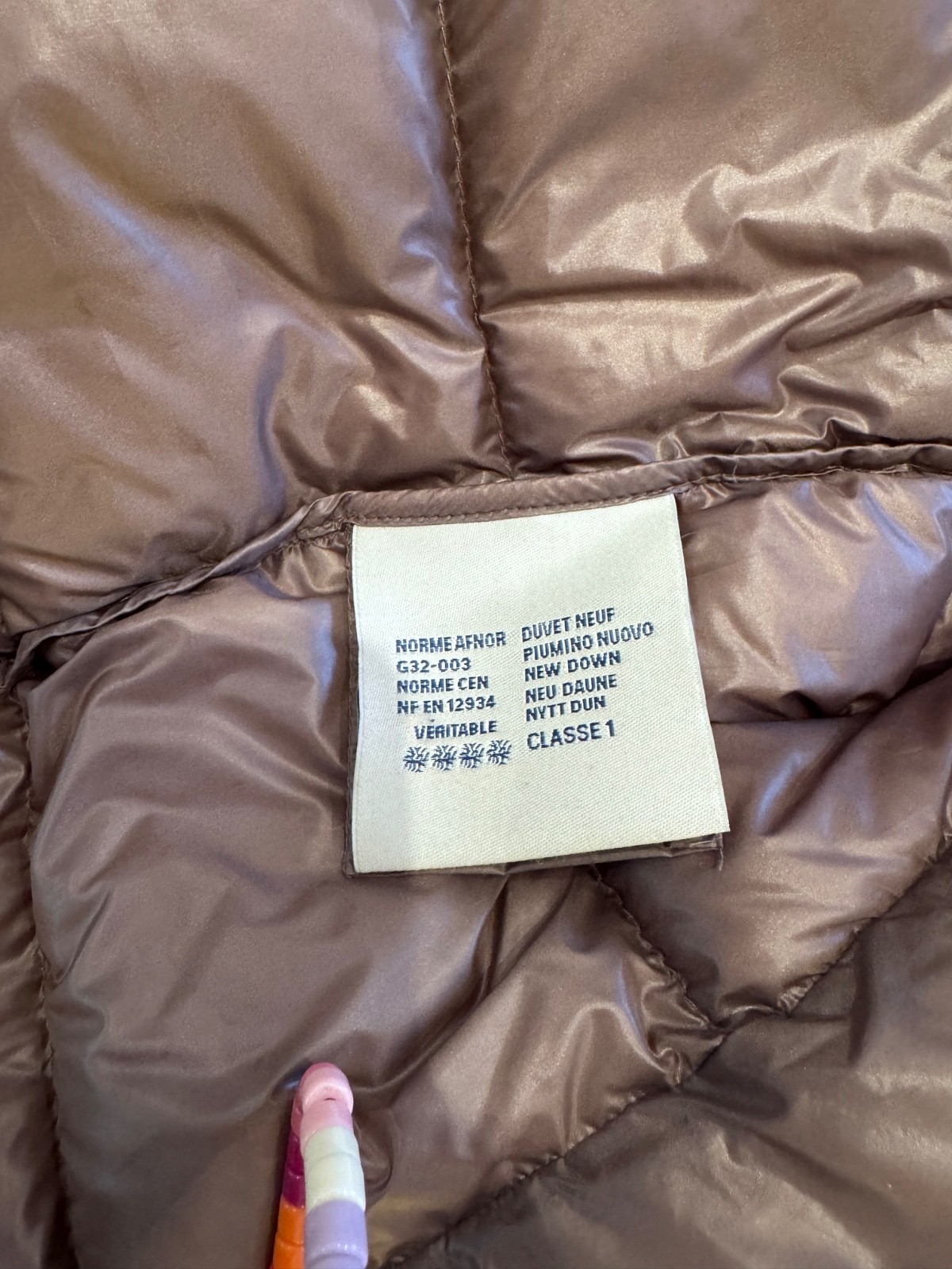 moncler beige/brown womens puffer jacket