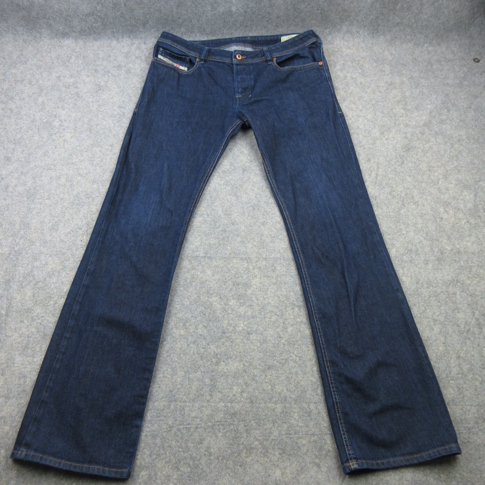 Diesel Jeans Mens W34 L34 Navy Denim Zatiny 084HN Bootcut Regular Button Fly