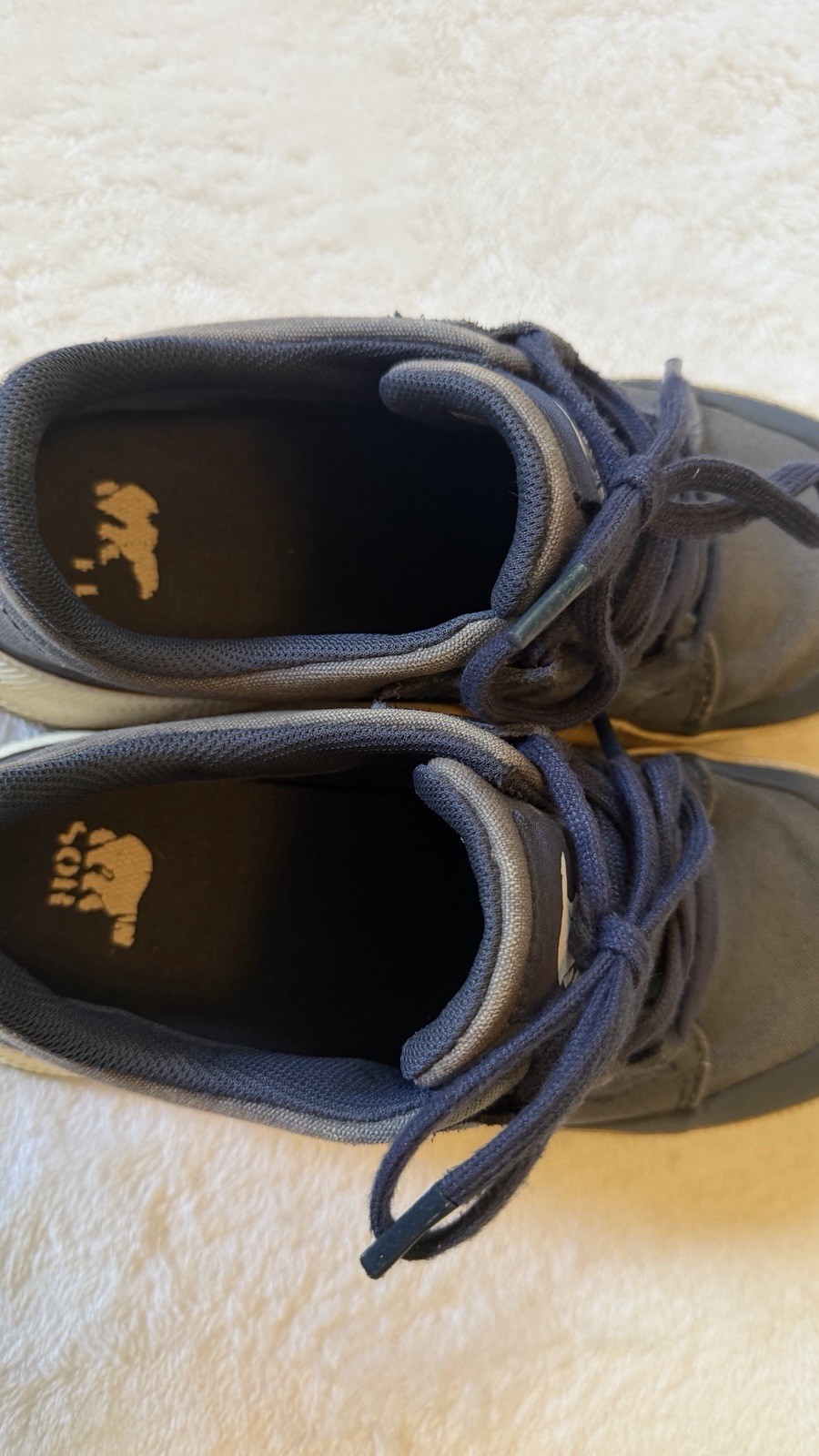 SOREL canvas Blue/Gray distressed casual workwear sneakers lace up shoes 8.5