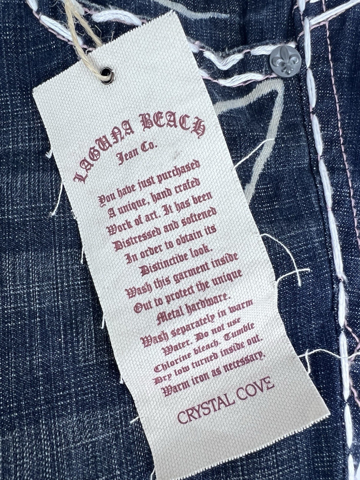 Laguna Beach Women’s Jeans Size 30 Blue Denim 33X32 Mid Rise Super Thick Stitch