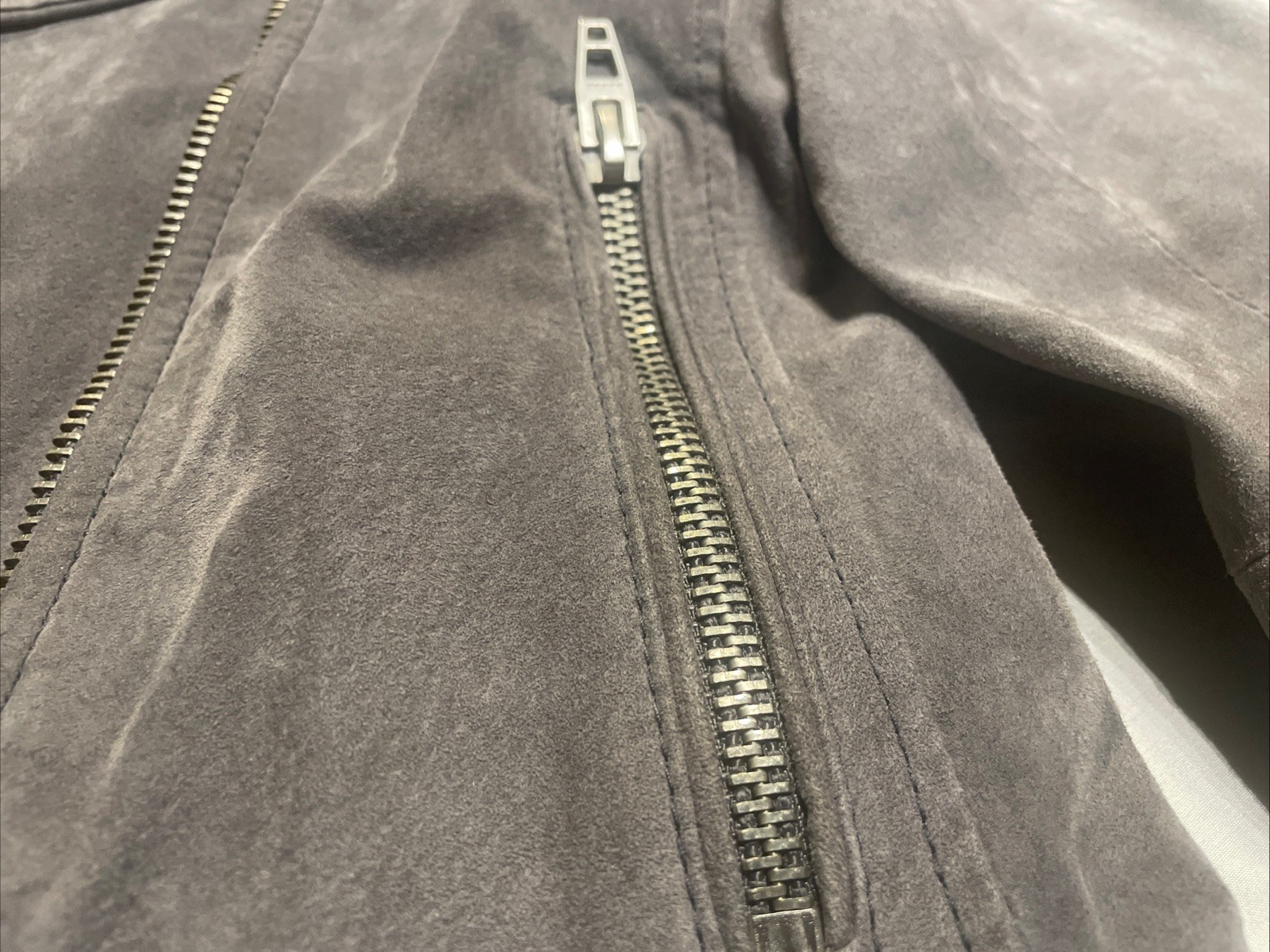 Blank NYC Suede Moto Jacket Grey – Womens Size M