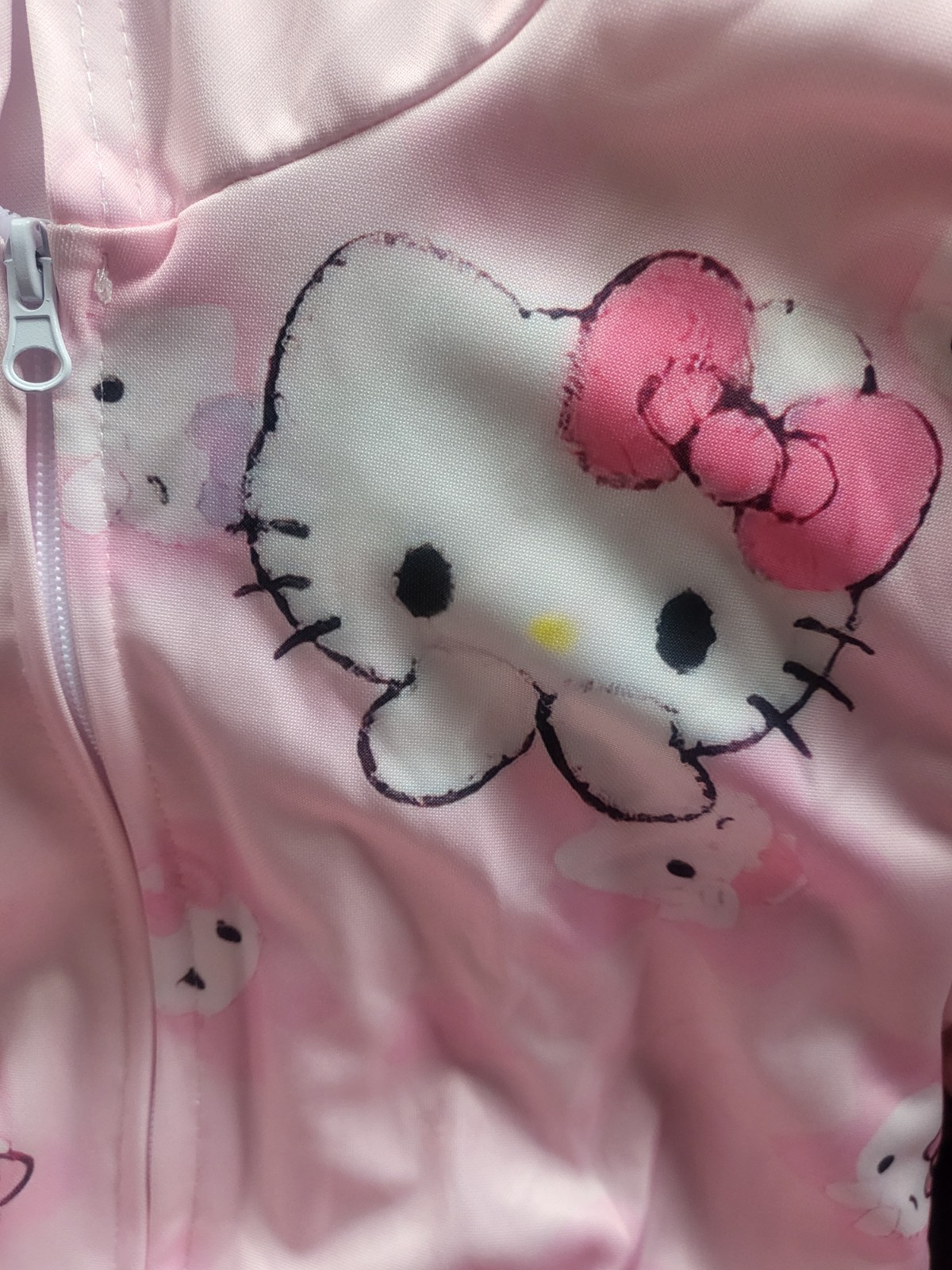 Pink Hello Kitty Zip Up Hoodie Size S Womens Sanrio Gyaru Kawaii Harajuku Y2k