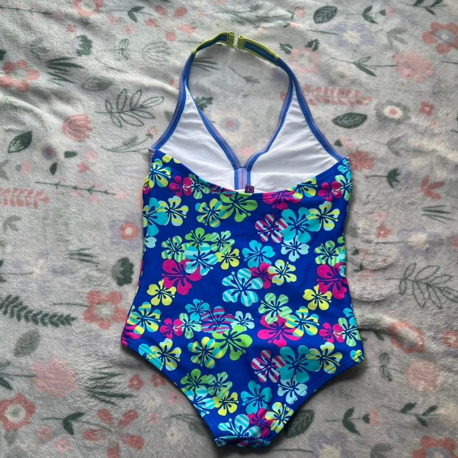 Vintage Ocean Pacific Halter Neck One Piece Swimsuit 8 Coconut Girl Tropical Y2K