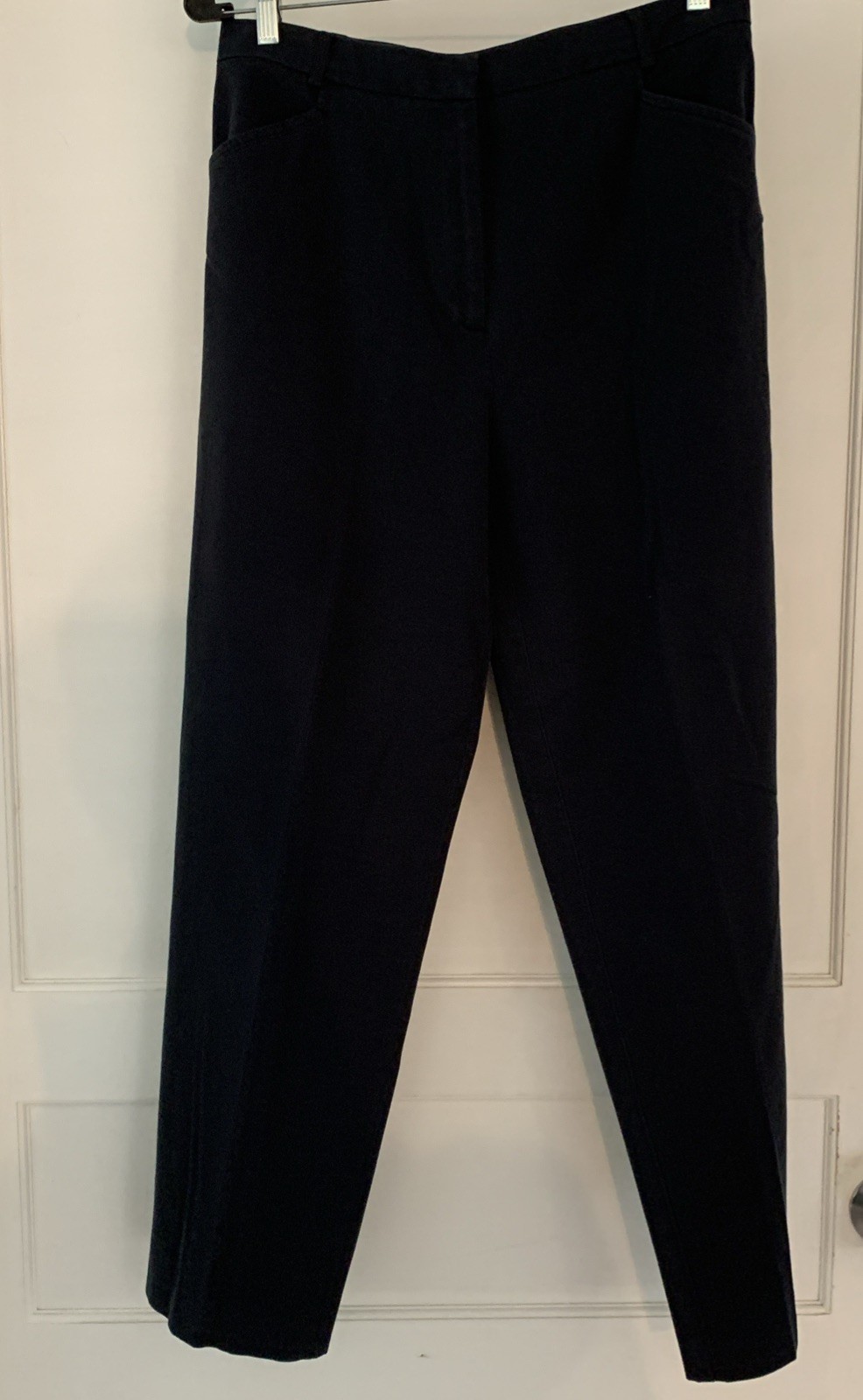 Nine & Co 12P Pants Stretch Zipper Closure Pockets Navy Vintage