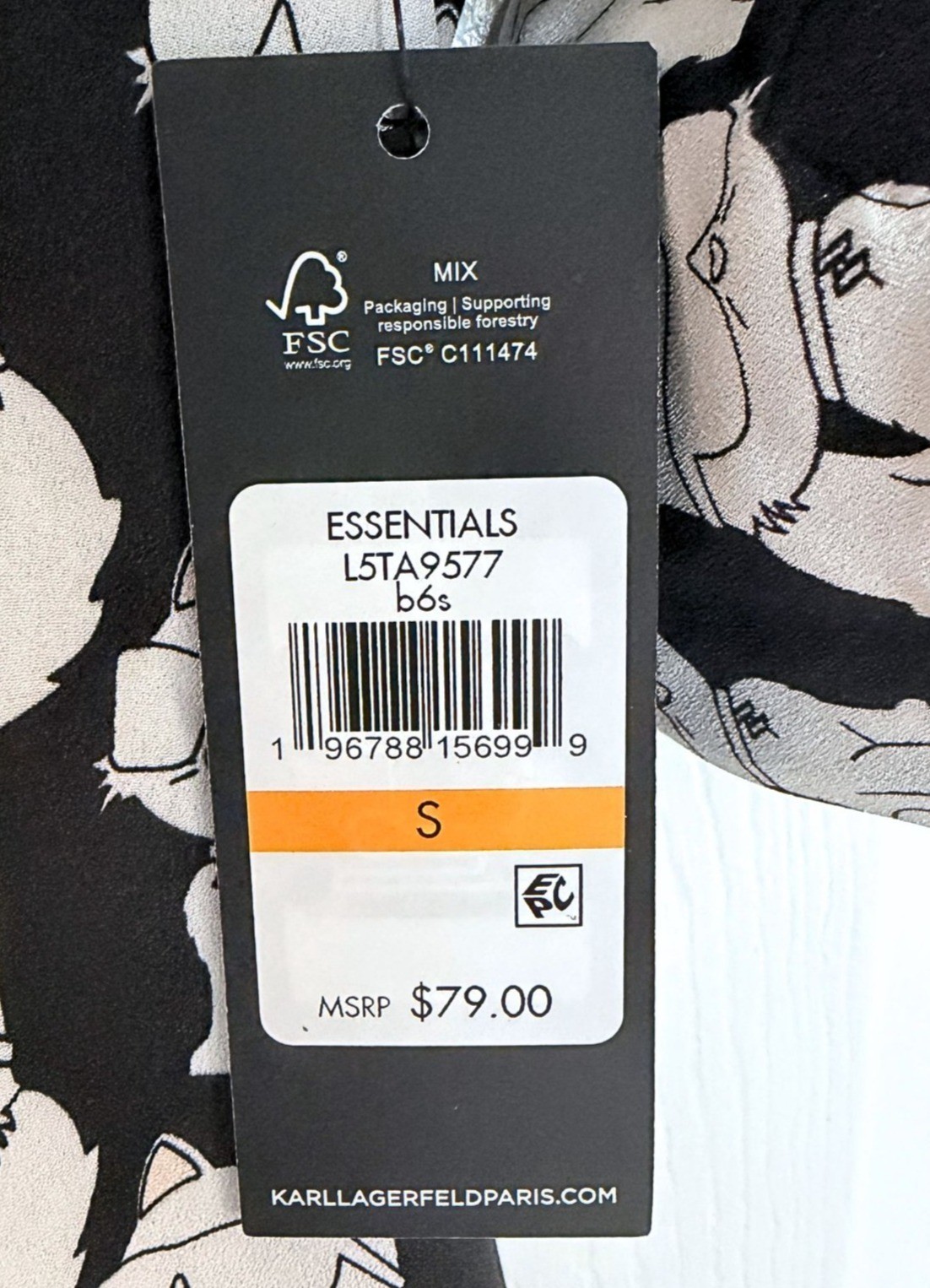 Karl Lagerfeld Paris Choupette Cat Print Button Front Blouse Shirt Black White S