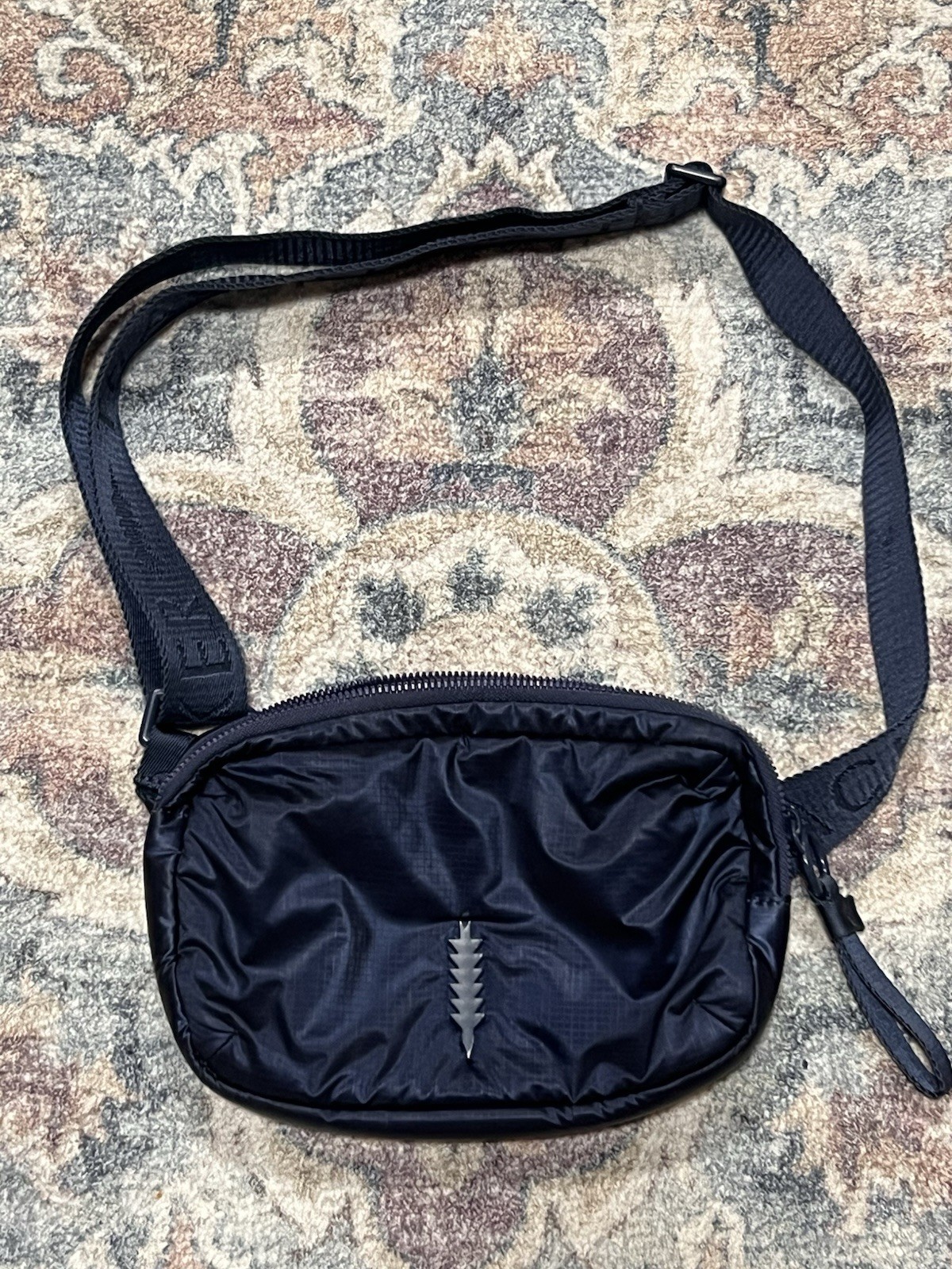 Thacker Navy Small Crossbody Bag Zip Closure Adjustable Strap