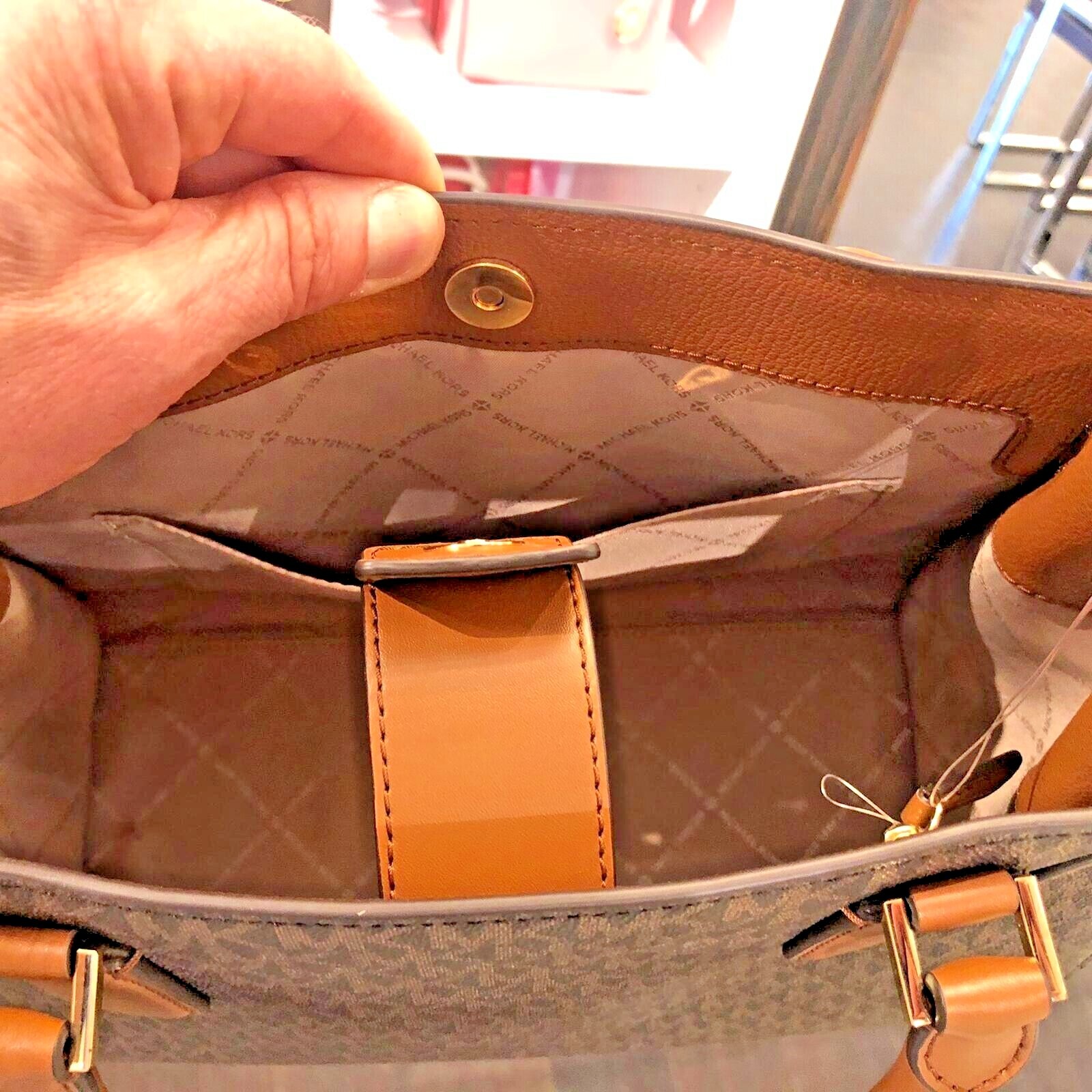 MICHAEL KORS HAMILTON MEDIUM SATCHEL SHOULDER BAG BROWN HANDBAG PURSE MESSENGER