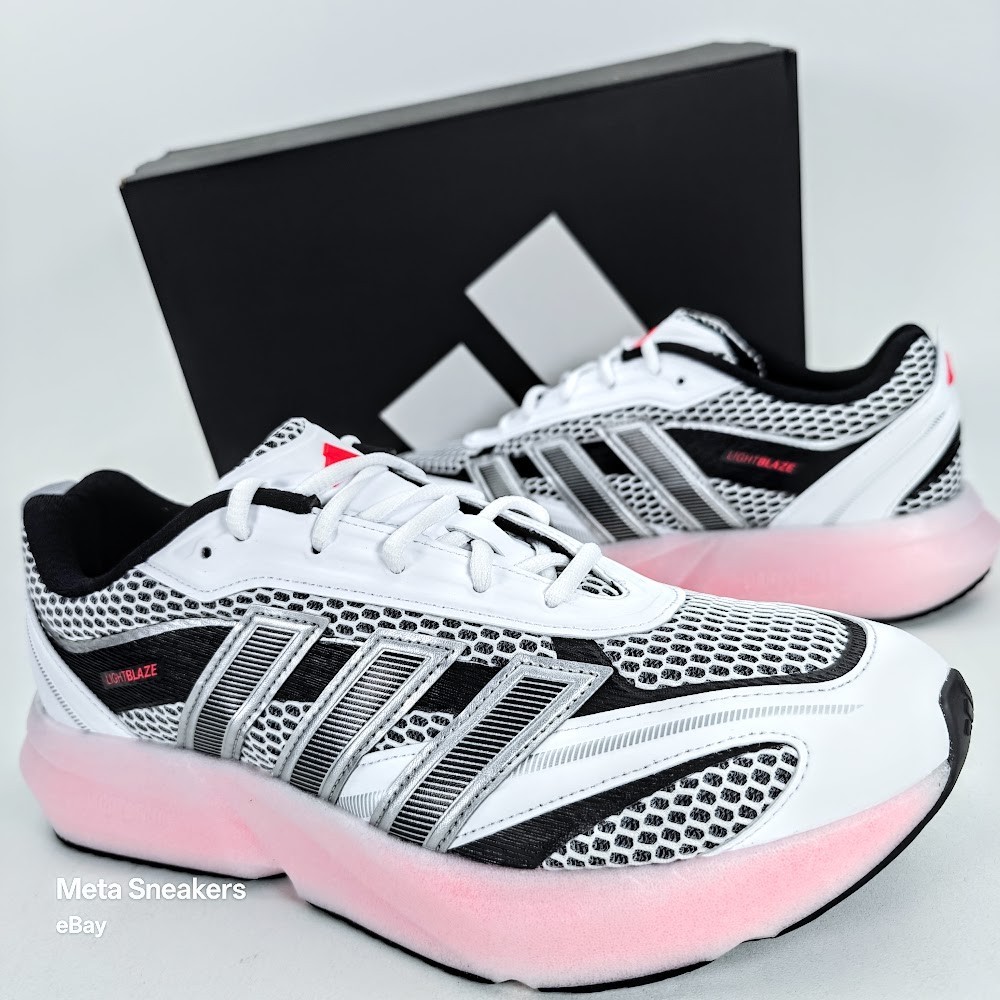 Adidas US 13 Men’s White Black Red Retro Lifestyle Lightblaze Glow JS2061 NIB