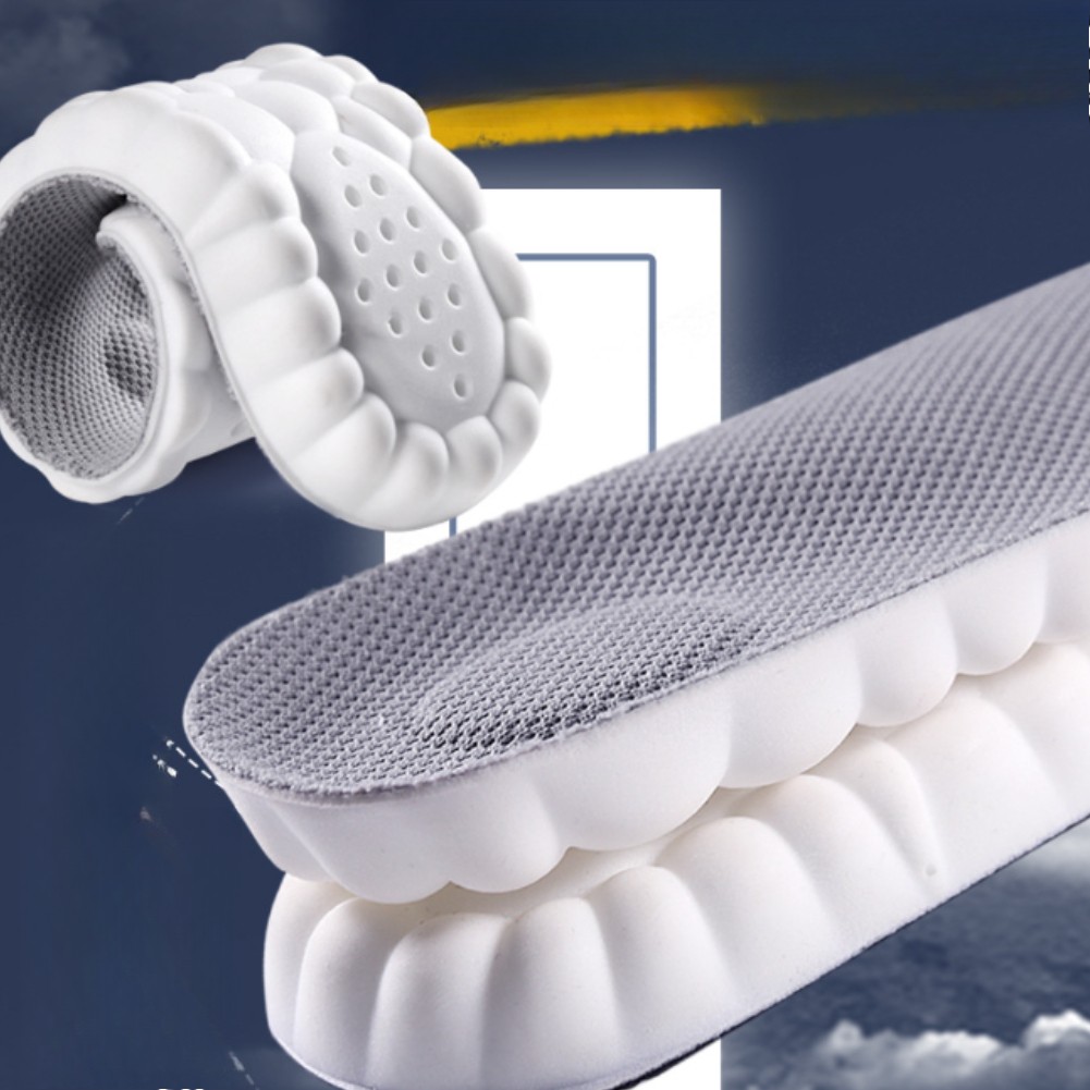 1 Pair of 4D Sports Insoles for Enhanced Comfort, Shock-absorbing and Breathable