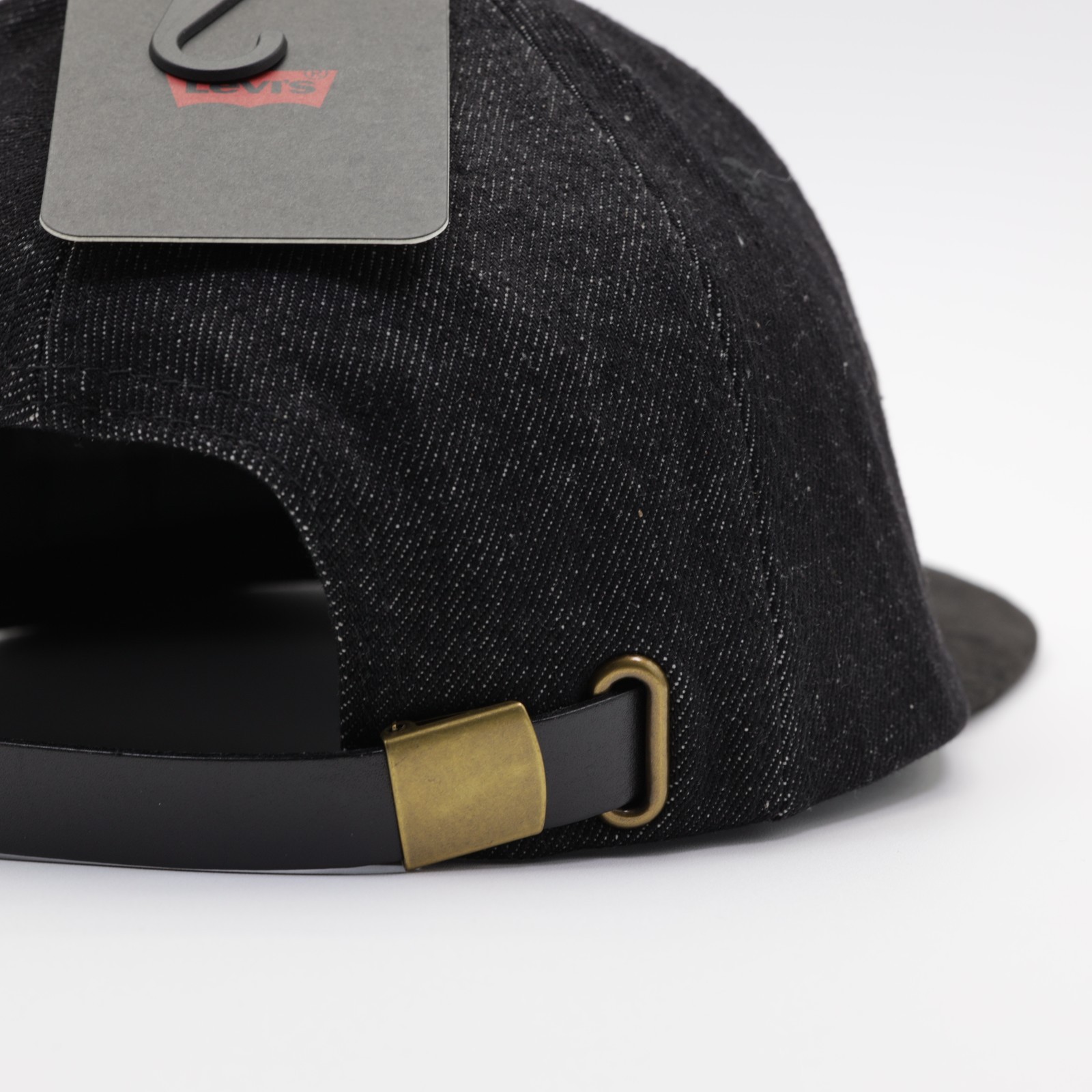 Levi’s Men’s Relaxed Adjustable Fit Leather Patch Denim Dad Cap Black One Size