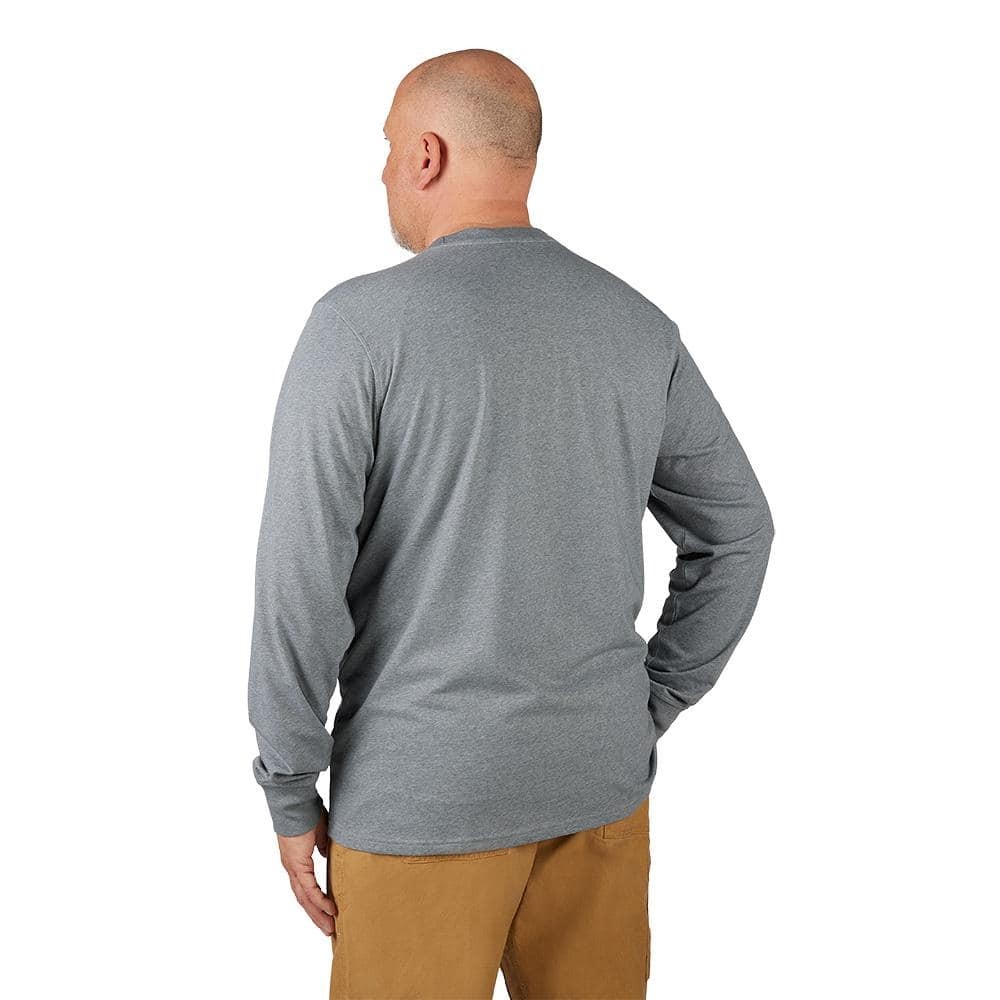 Milwaukee Men’s Large Gray Cotton/Polyester Long-Sleeve Hybrid Work T-Shirt