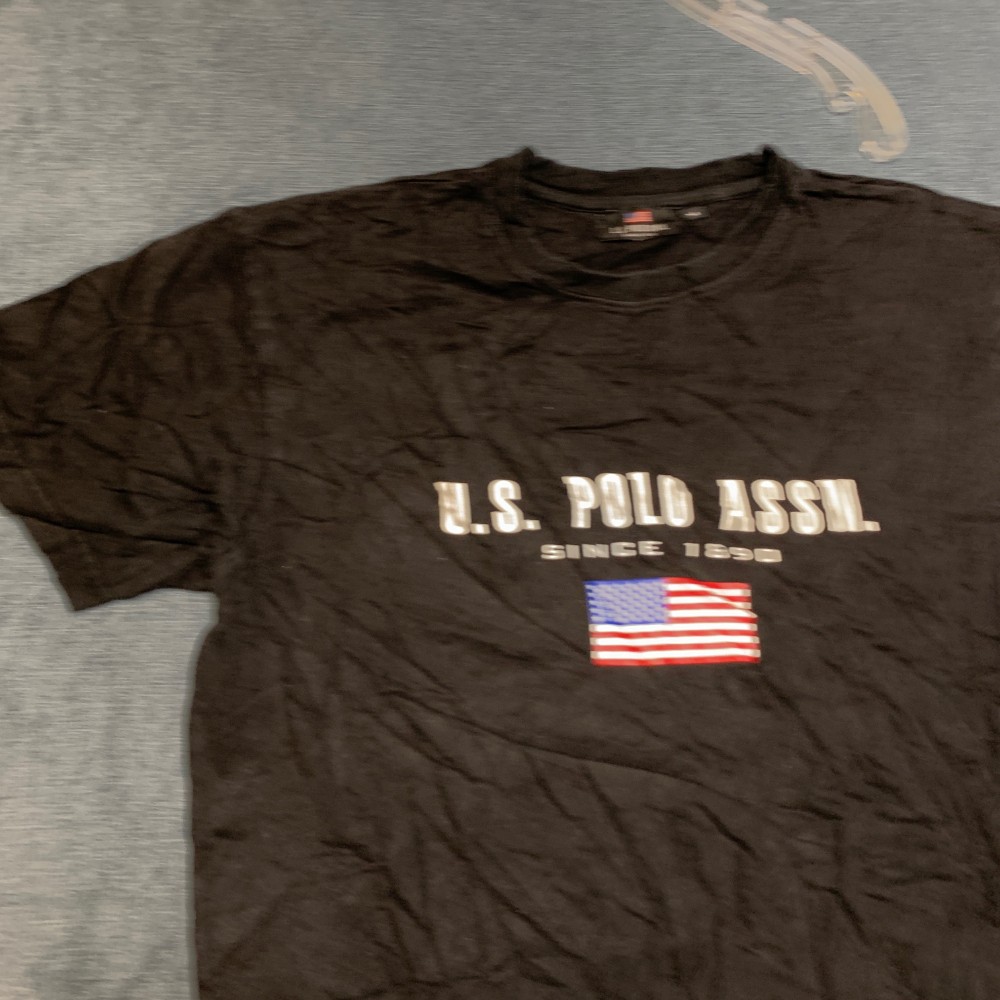 U.S. Polo Assn. T Shirt Mens Medium Black American Flag Graphic Short Sleeve