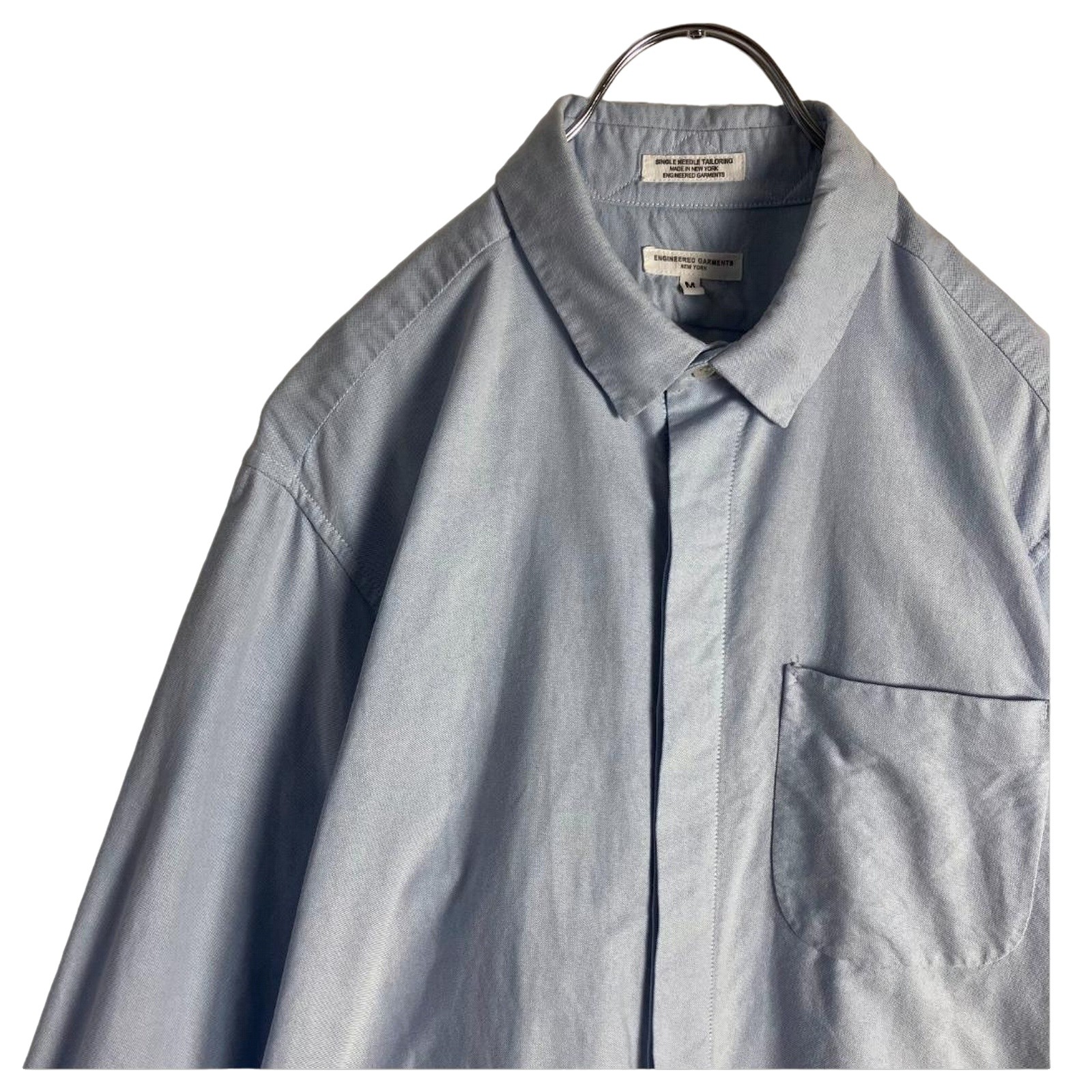 Engineered Garments Fly Front Oxford Shirt Sax Blue Size M Made in USA F/S