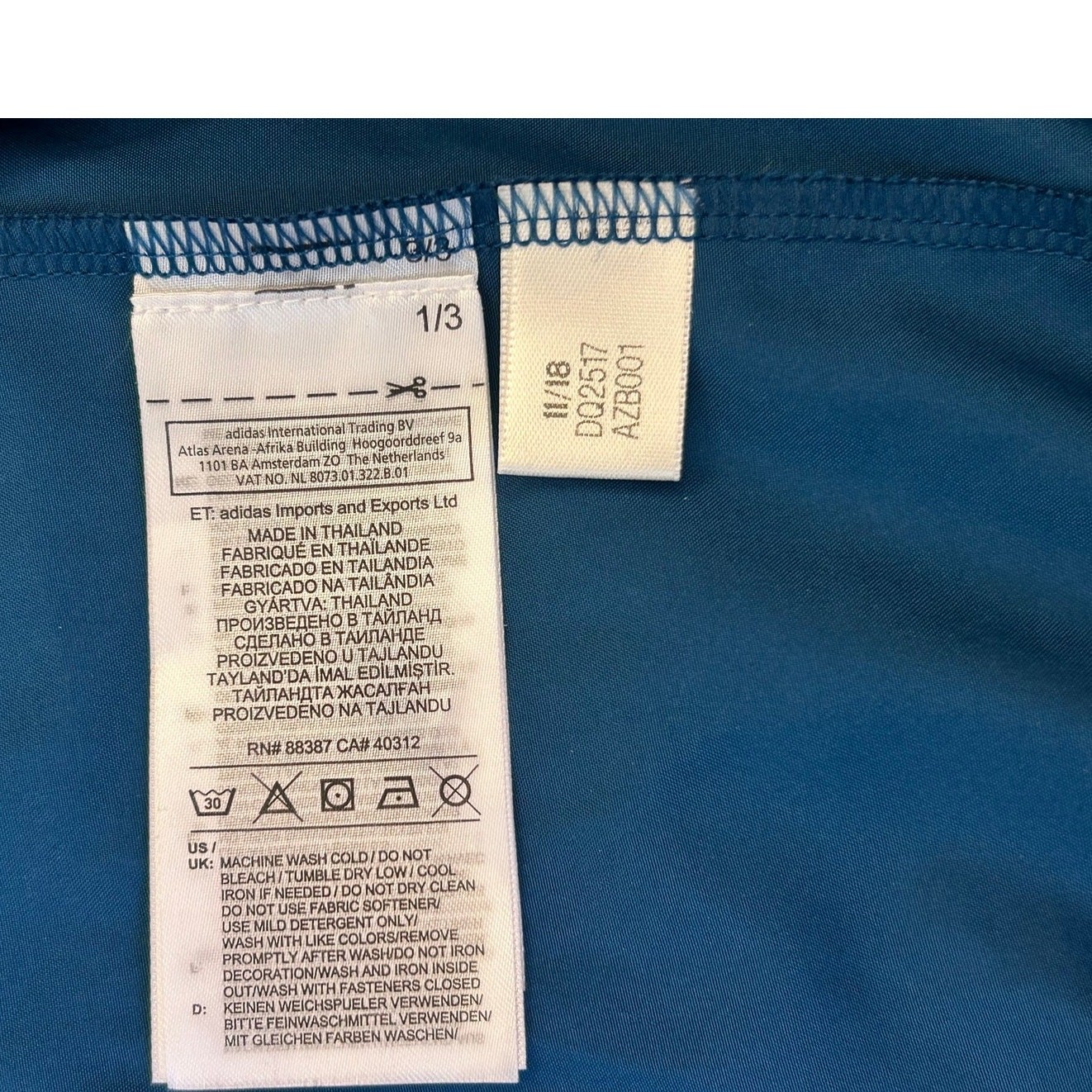 Adidas Own The Run Running Jacket Men’s Large Blue Hooded Reflective Full Zip