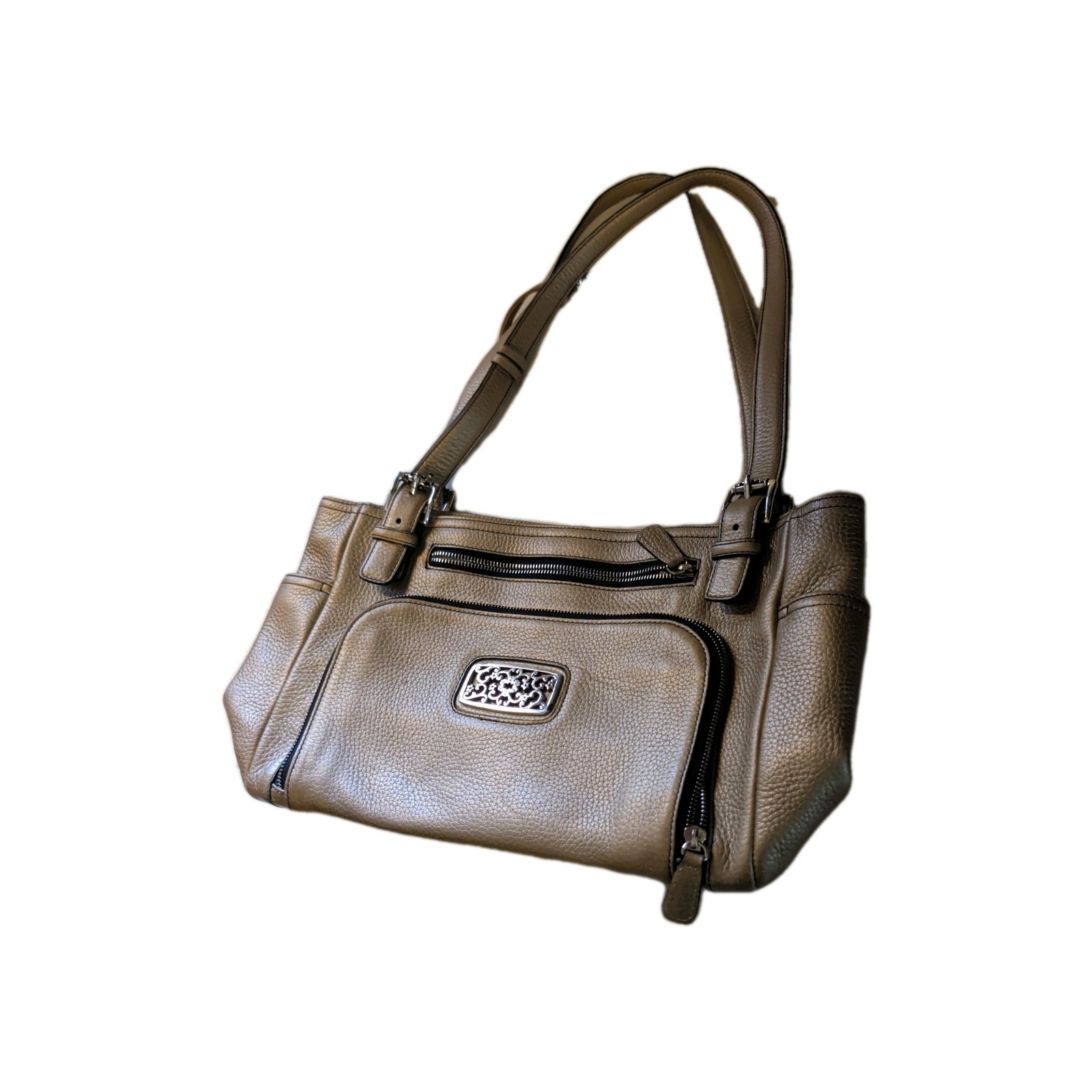 Brighton Crossbody Handbag Women S Gold Pebble Leather Organizer Purse Bag