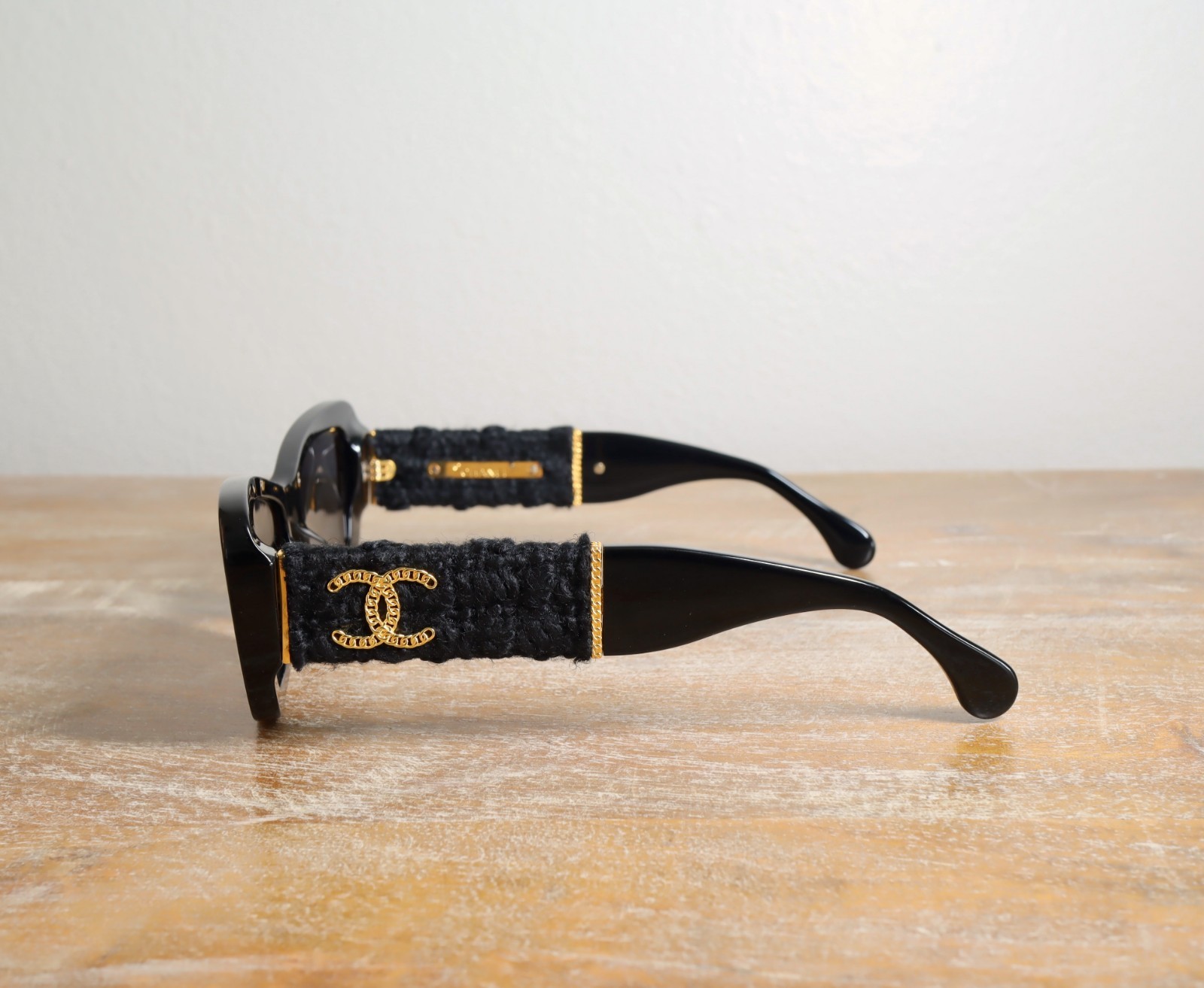 CHANEL CH5514 Rectangle Sunglasses 53mm Black/Gray Lens 100% UV