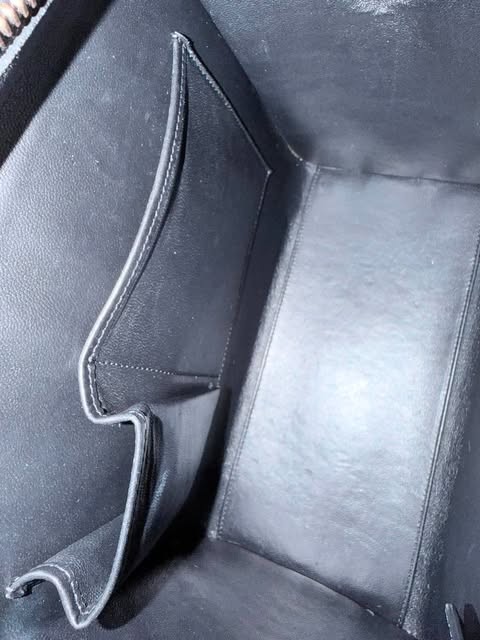 Authentic Celine Luggage Phantom Bag Handbag Black Mint Python Leather
