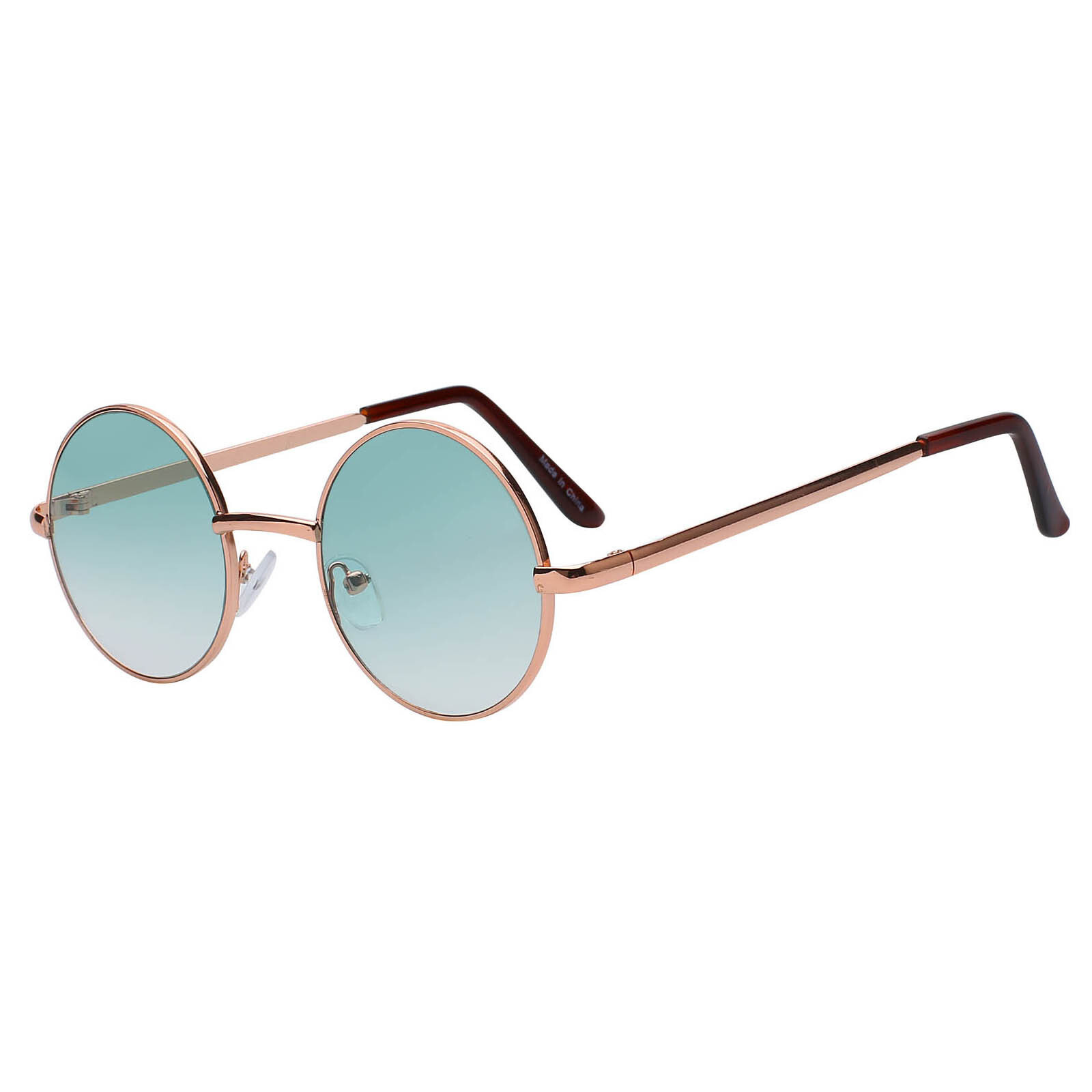 10 PACK ROUND RETRO VINTAGE TINTED GREEN LENS 43mm SUNGLASSES BULK SET WHOLESALE