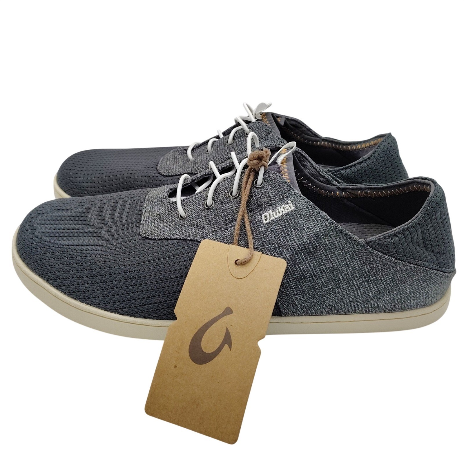 OluKai Nohea Moku Boat Shoes Mens 9.5 Dark Shadow Mesh Hybrid Sneakers Casual