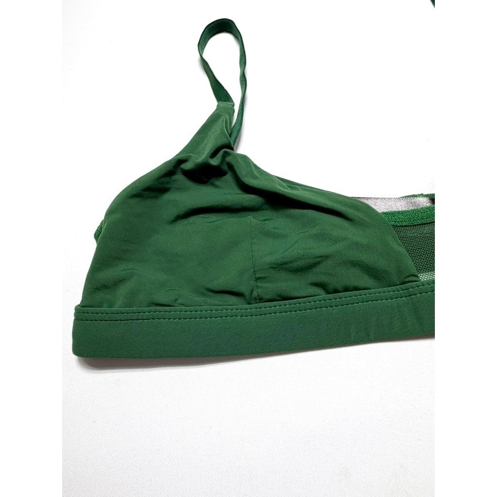 Pepper Bralette Triangle Bra XS Green Minimalist Small Chest Comfort