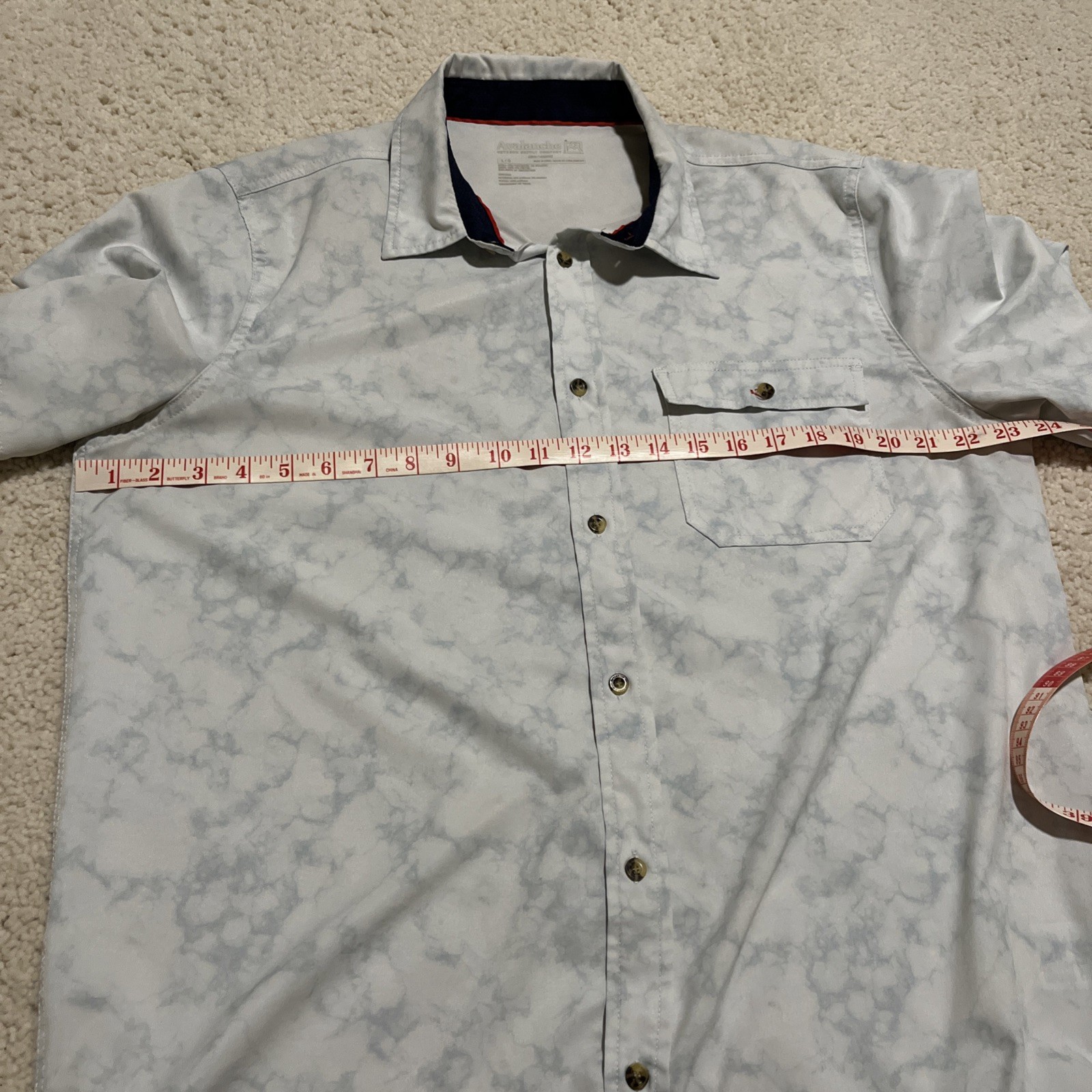 Avalanche Shirt Mens Sz L White Button Up Outdoors Stretch Quick Dry Performance