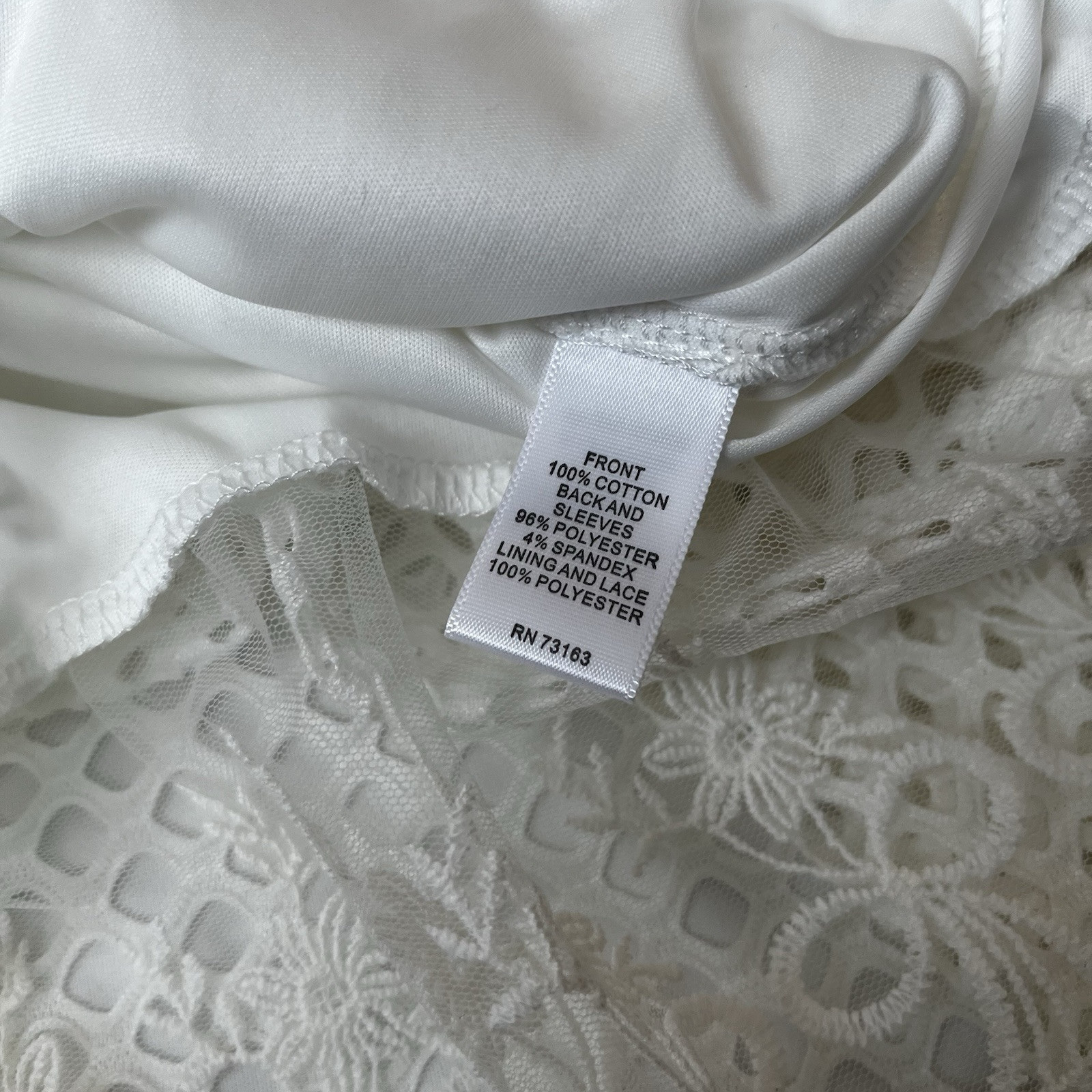 Crochet Lace Ruffle Top M White Cottagecore Lagenlook Boho Feminine 3/4 Sleeve