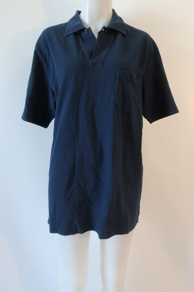 Mens Loro Piana Teal-Blue (Item- 55) Cotton Pocket Pique Polo Shirt XL