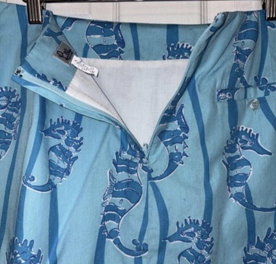 Rare Vintage Lilly Pulitzer Seahorse Print Skirt- Size 14