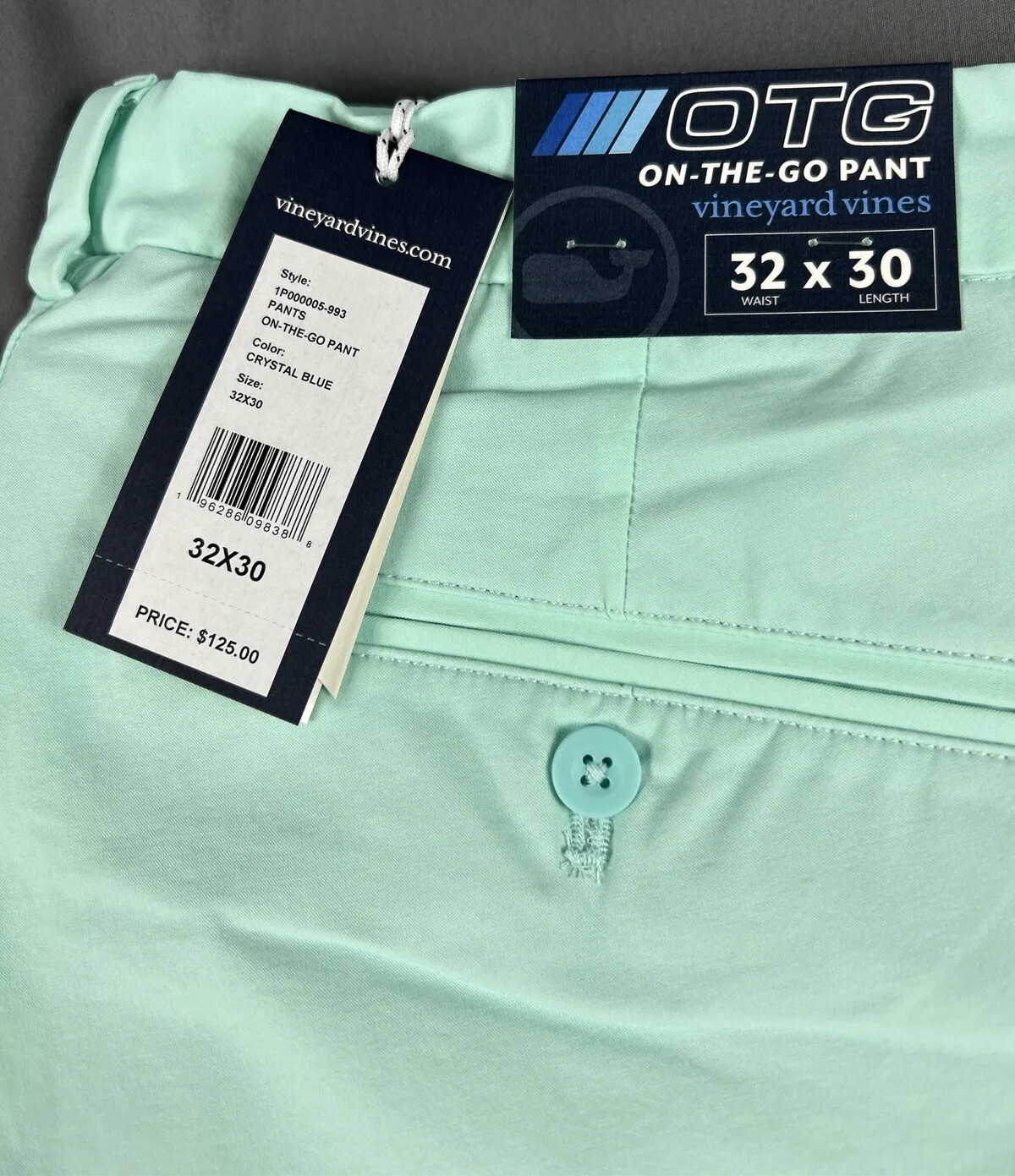 Vineyard Vines Golf Pants Performance On The Go 32 x 30 Crystal Blue $125