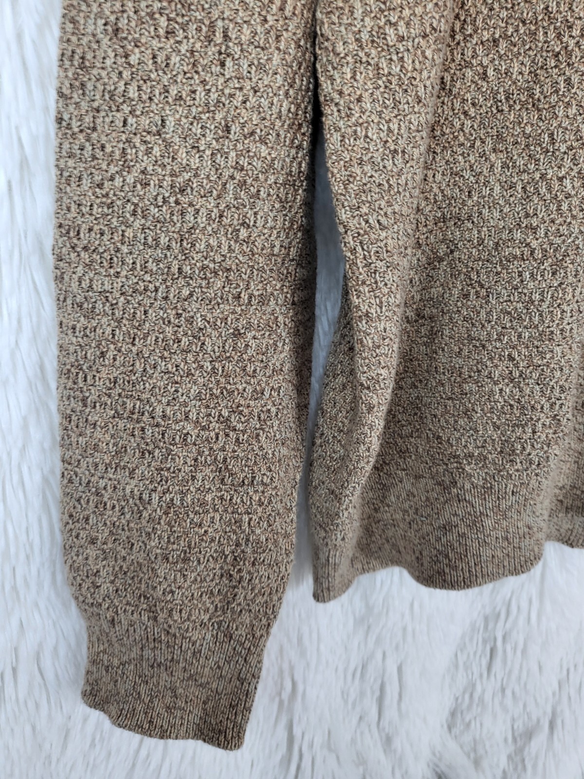 Chaps Mens Cardigan Sweater Henley Elbow Pads Size XL Tan