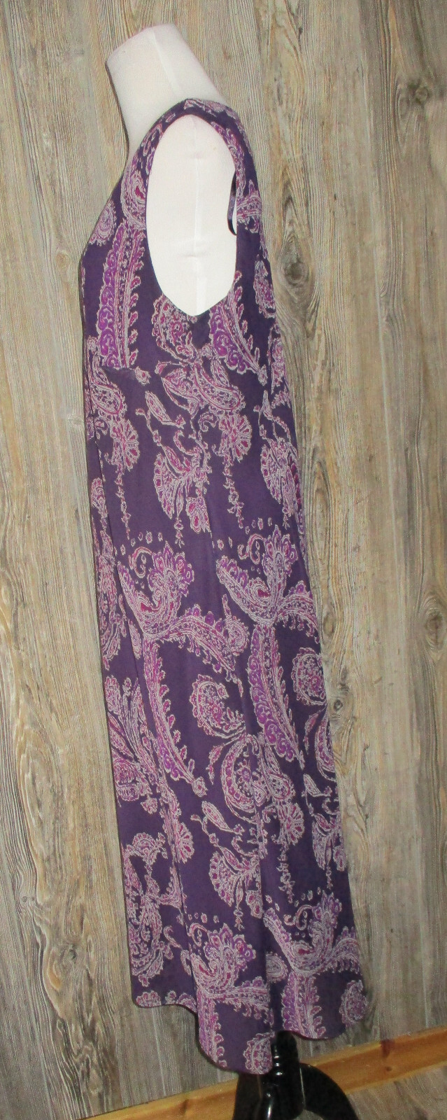 Studio I Womens Plus Sz 14W Sleeveless Maxi Purple Paisley Dress Fairy Grunge
