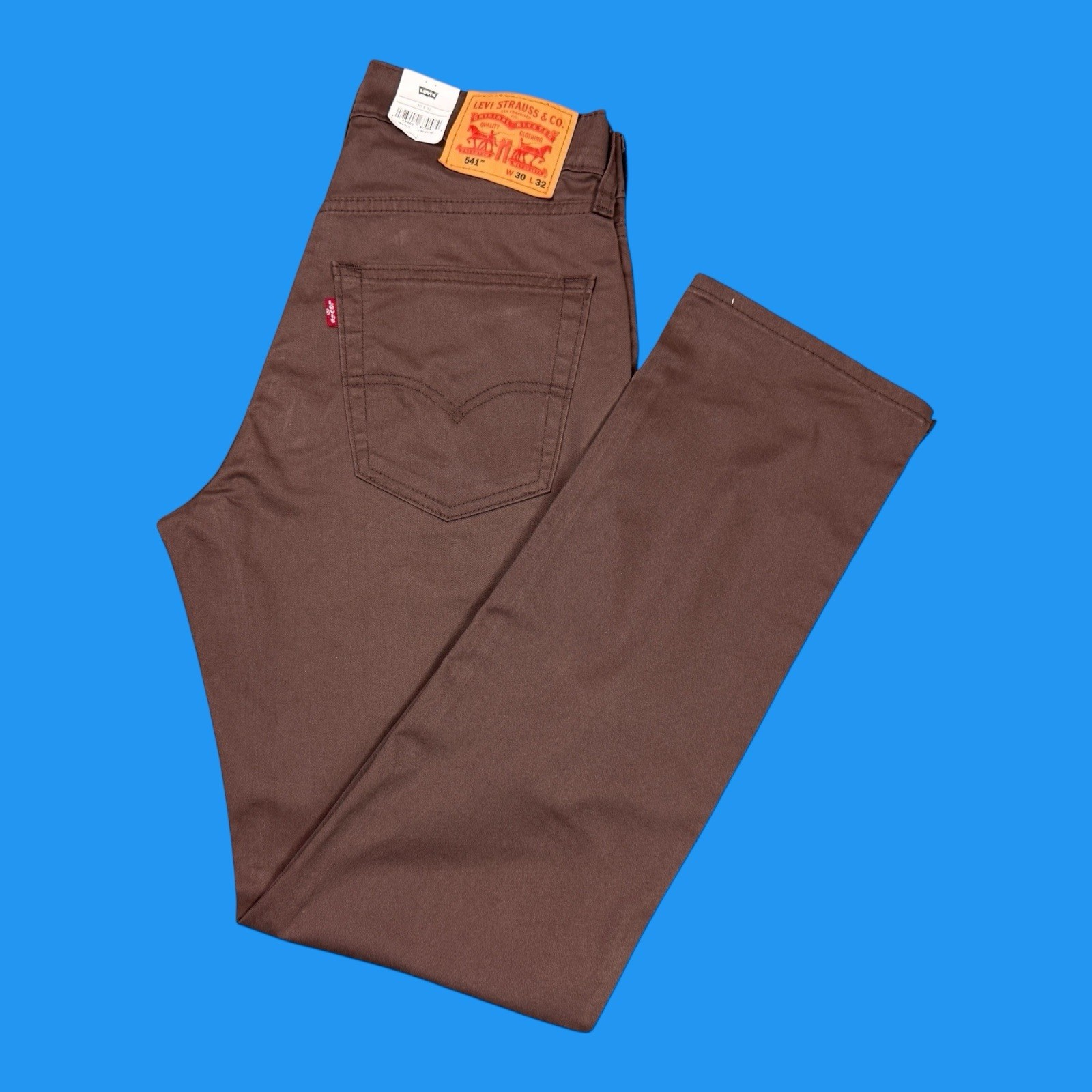 Levis 541 Jeans Mens 30×32 Athletic Tapered Stretch Straight Brown Denim