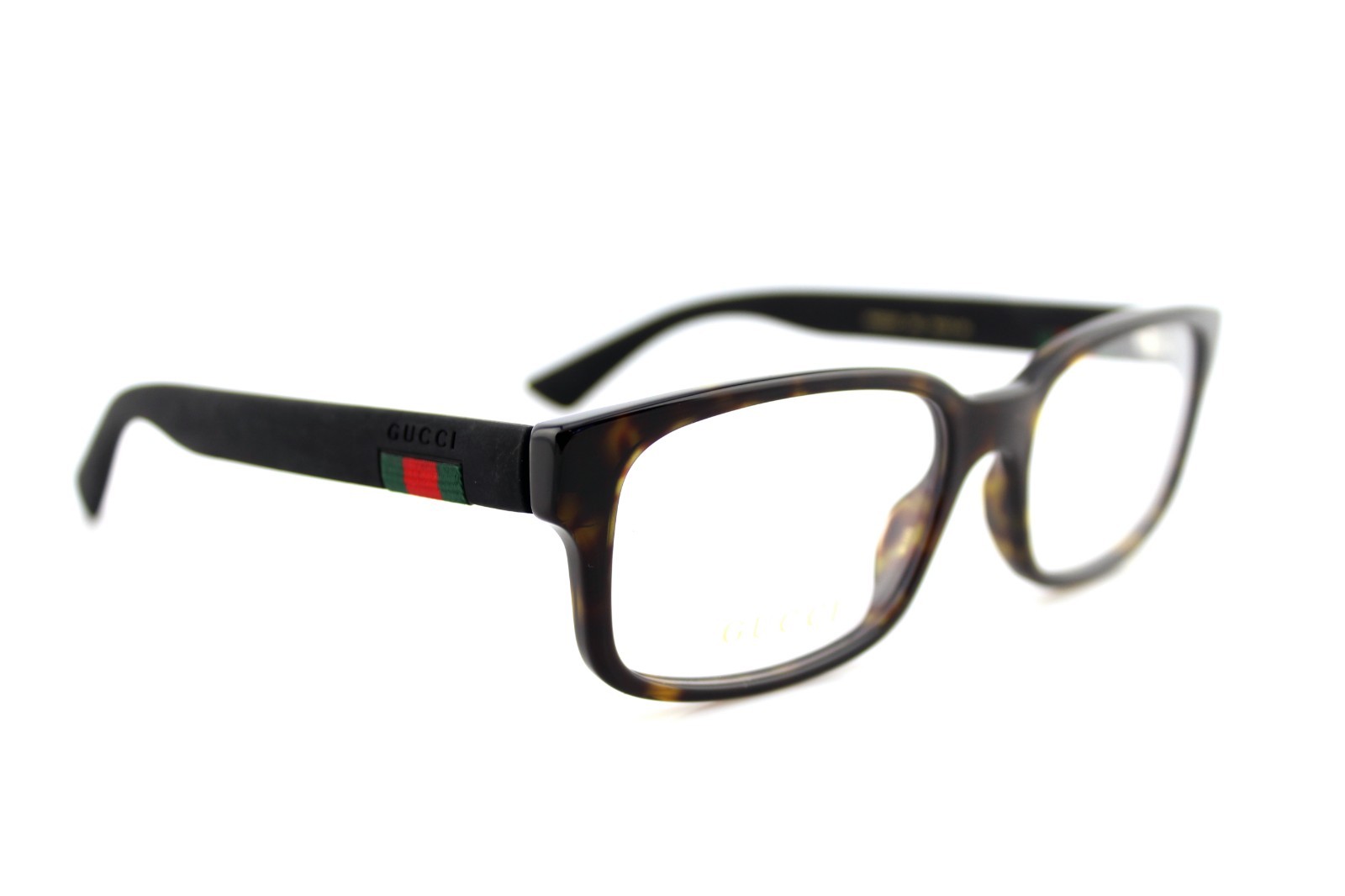 NEW Authentic GUCCI Mens Havana Matte Black Rubber Eye Glasses Frame GG0012O 002