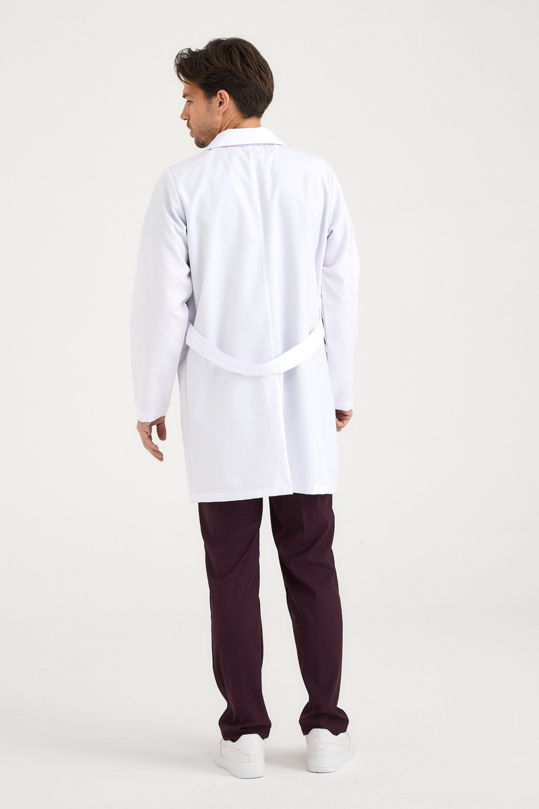 Positive Men Classic Collar Long Sleeve Full-Length Coat